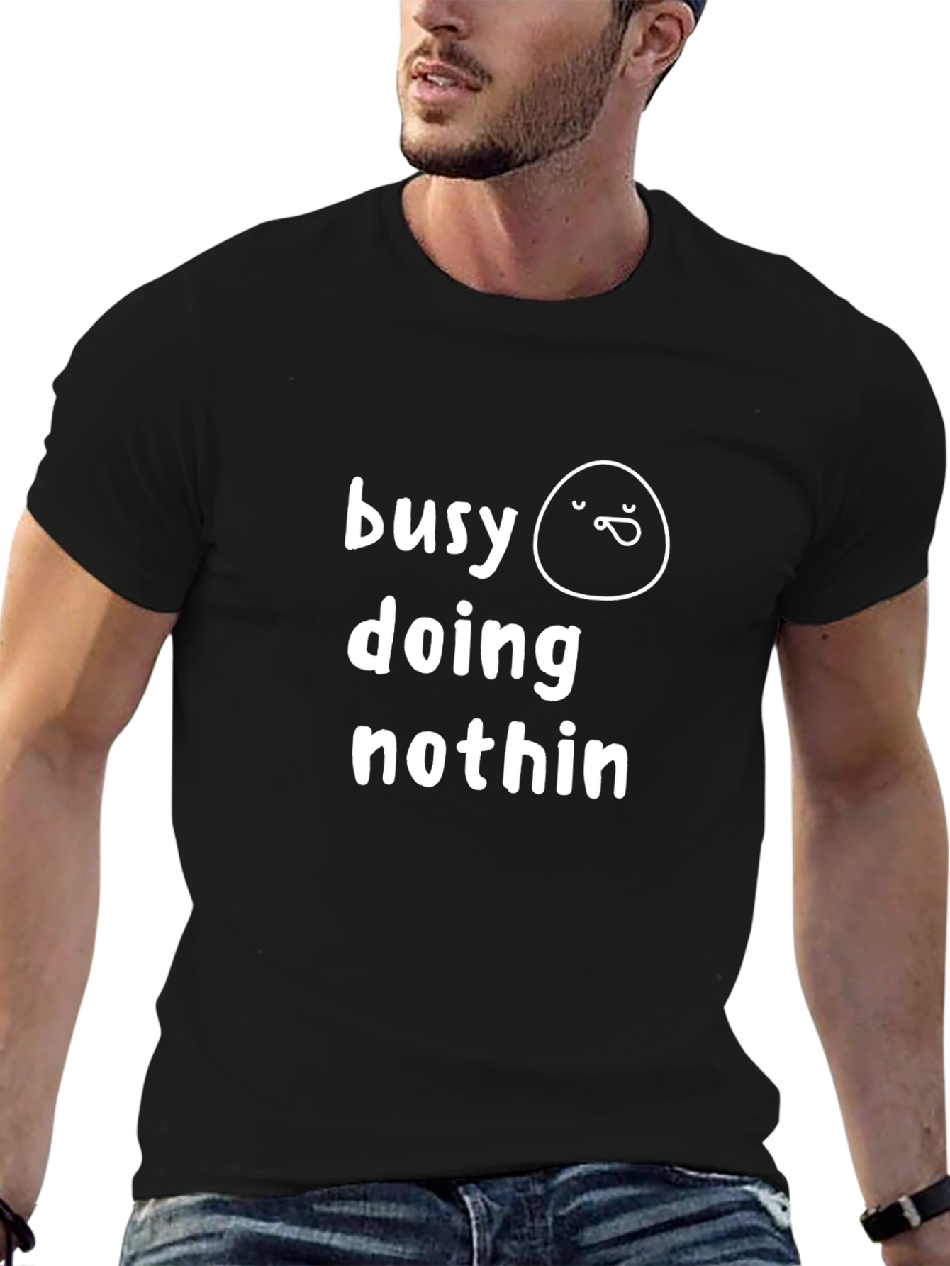Funny Busy Doing Nothin Black T-Shirt