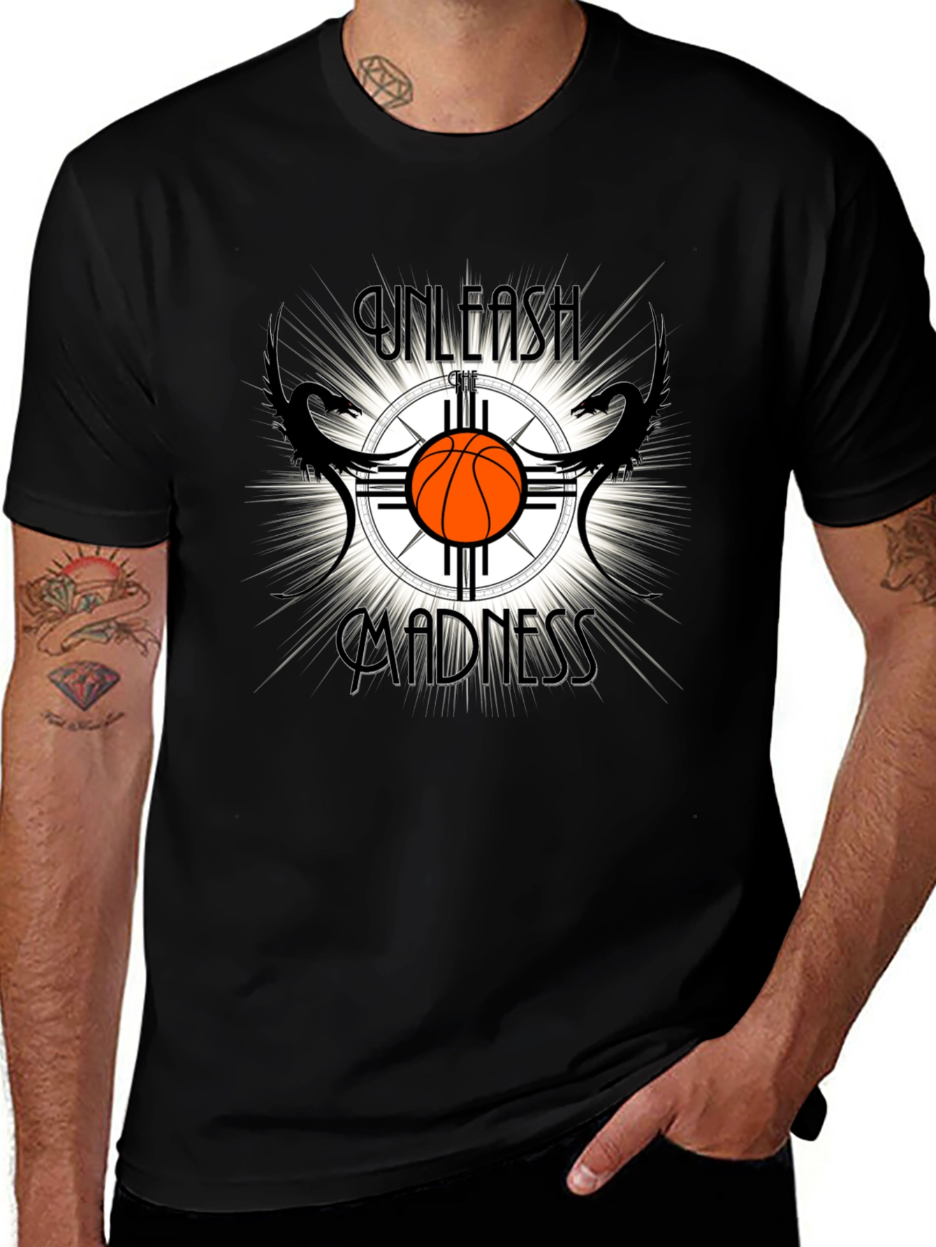 Unleash Madness Basketball Graphic T-Shirt