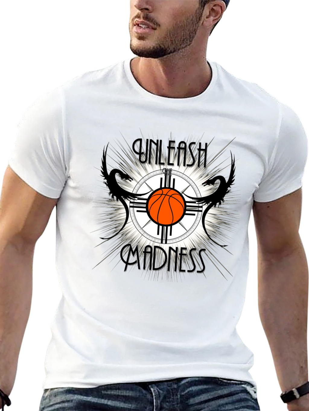 Unleash Madness Basketball Graphic T-Shirt