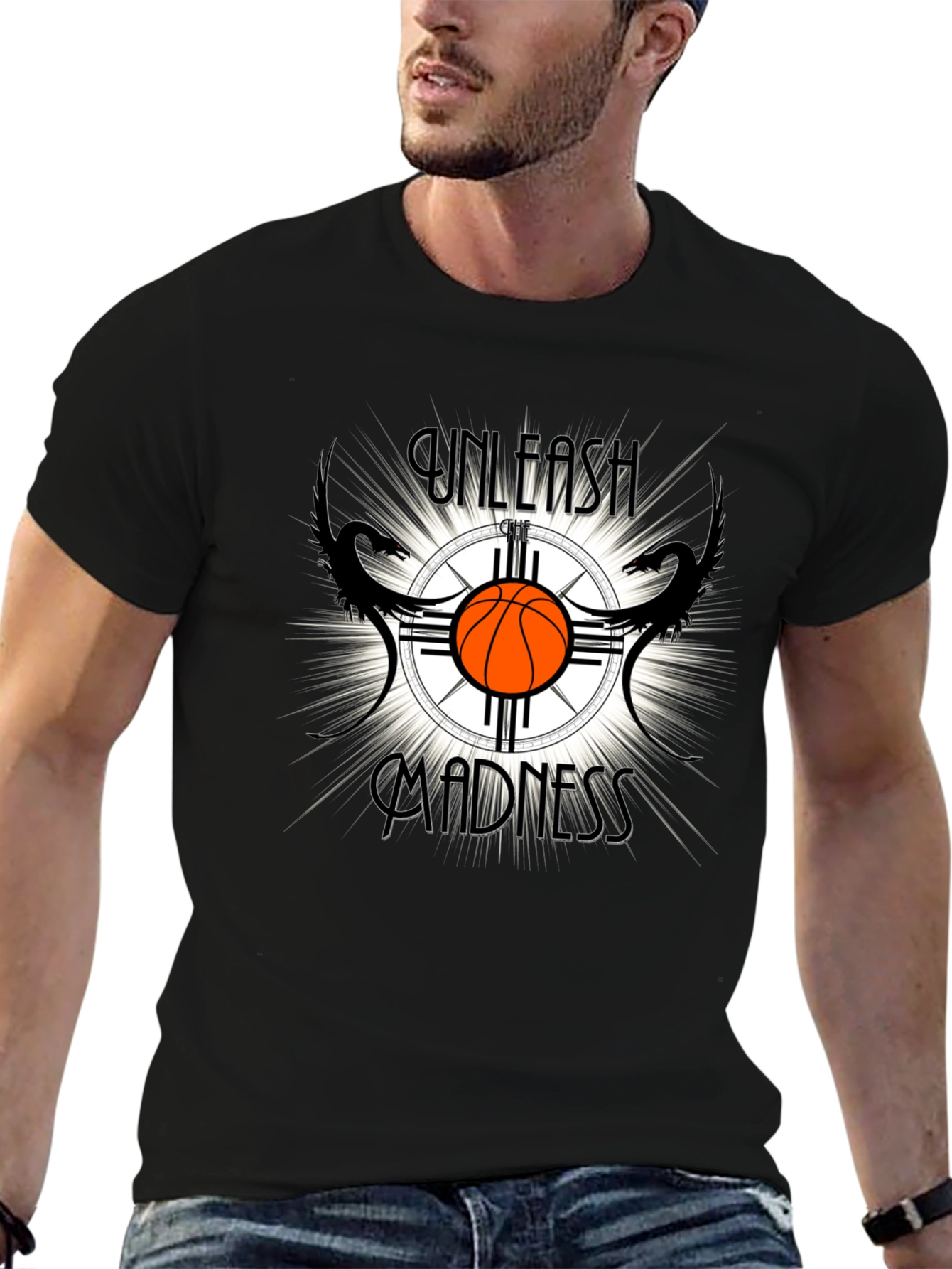 Unleash Madness Basketball Graphic T-Shirt