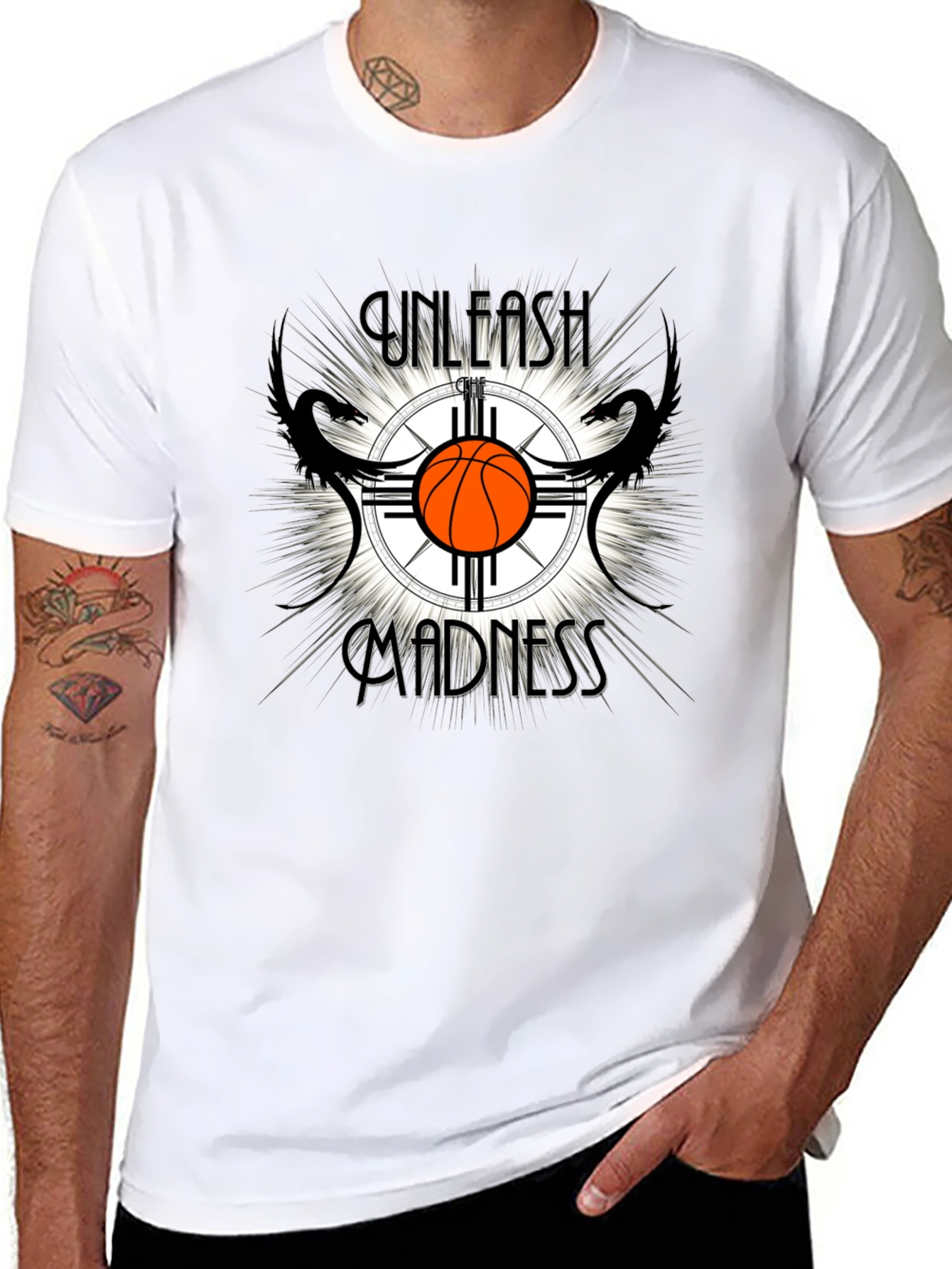 Unleash Madness Basketball Graphic T-Shirt