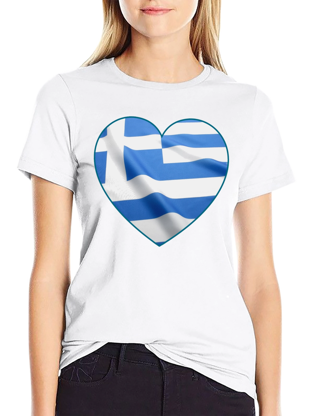 Greek Flag Heart T-Shirt