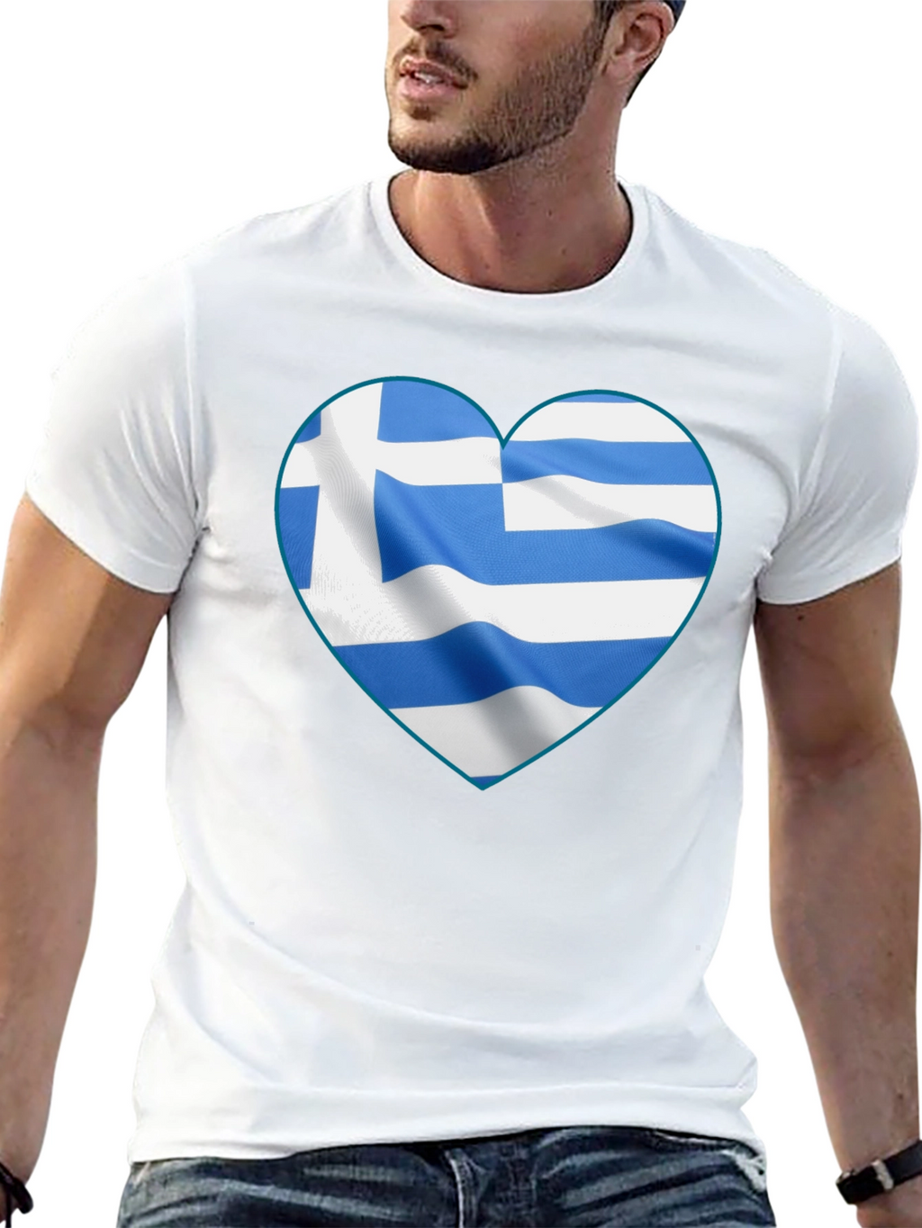 Greek Flag Heart T-Shirt