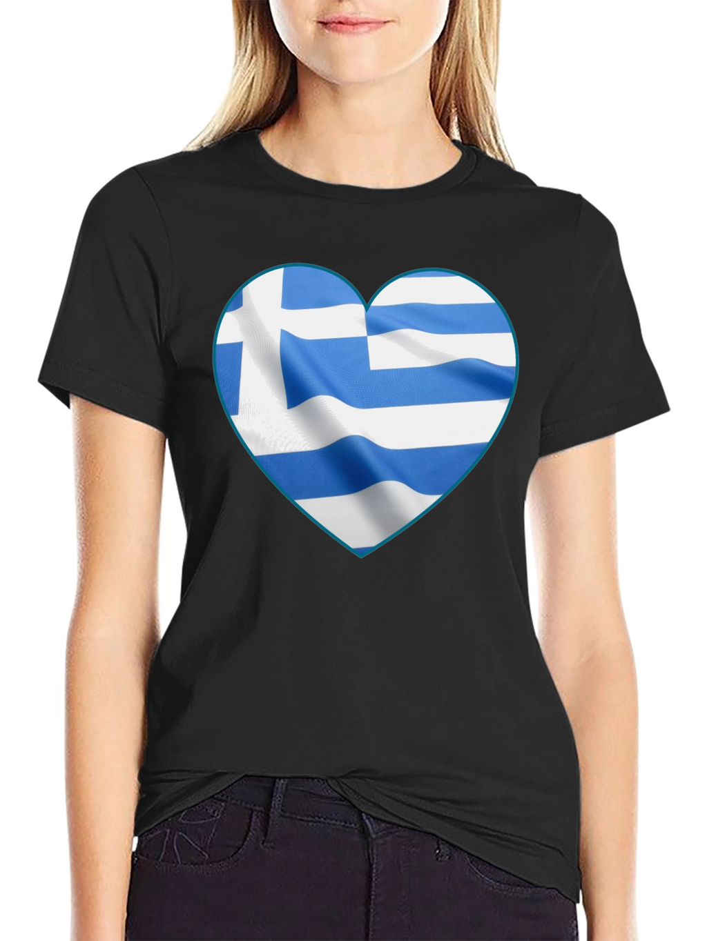 Greek Flag Heart T-Shirt