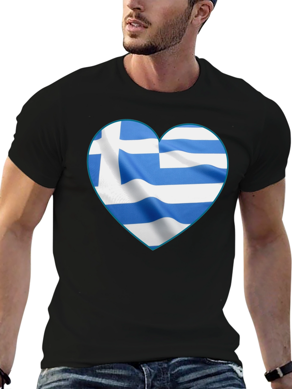 Greek Flag Heart T-Shirt