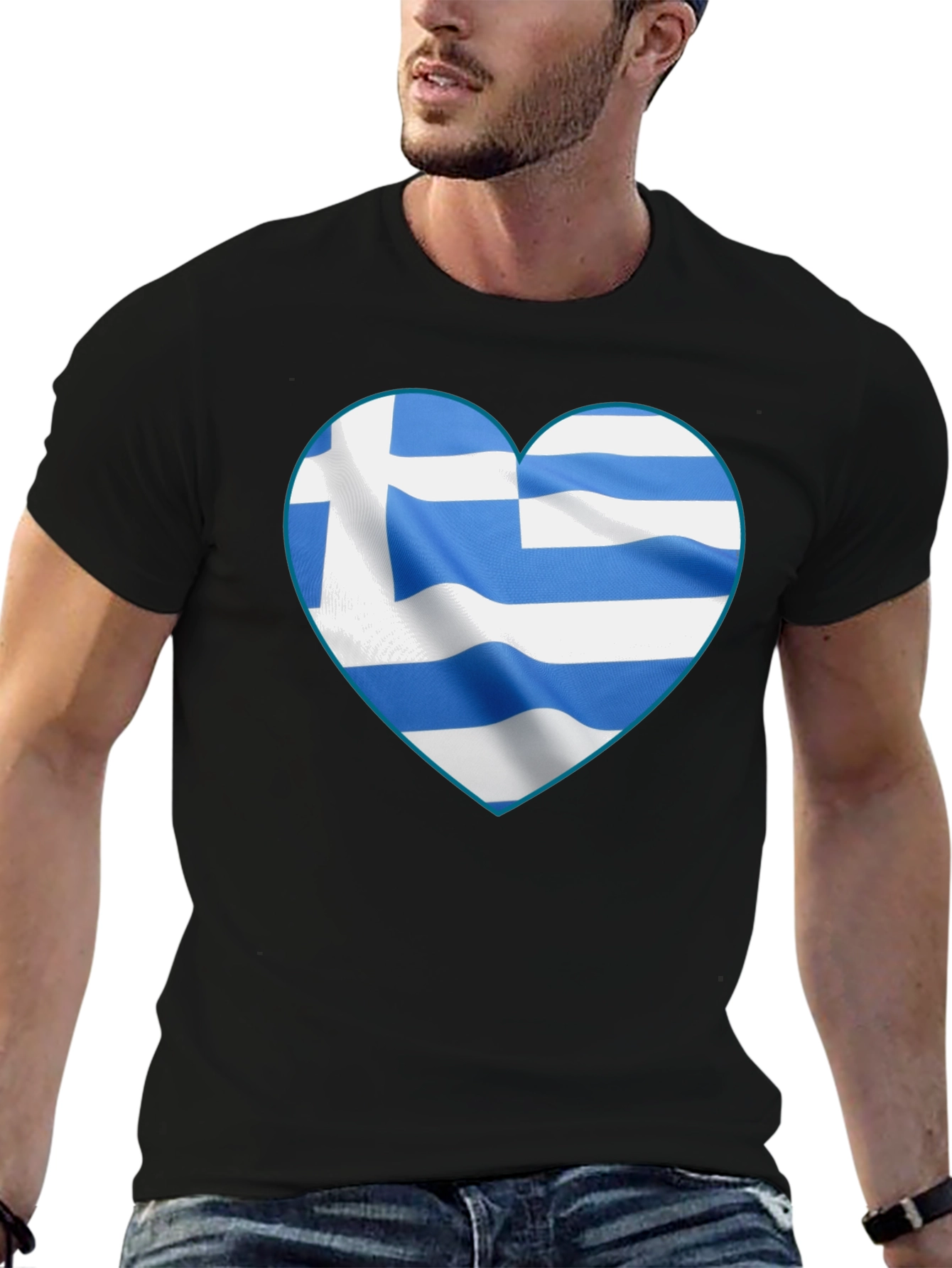 Greek Flag Heart T-Shirt