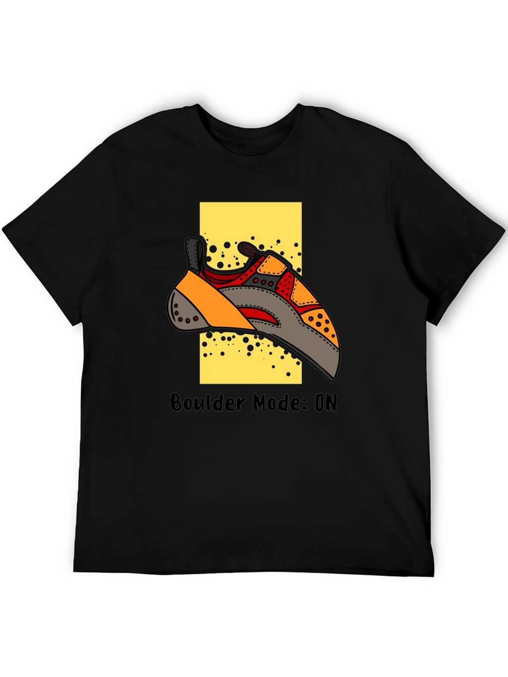 Boulder Mode On Climbing T-Shirt - Black Cotton Tee
