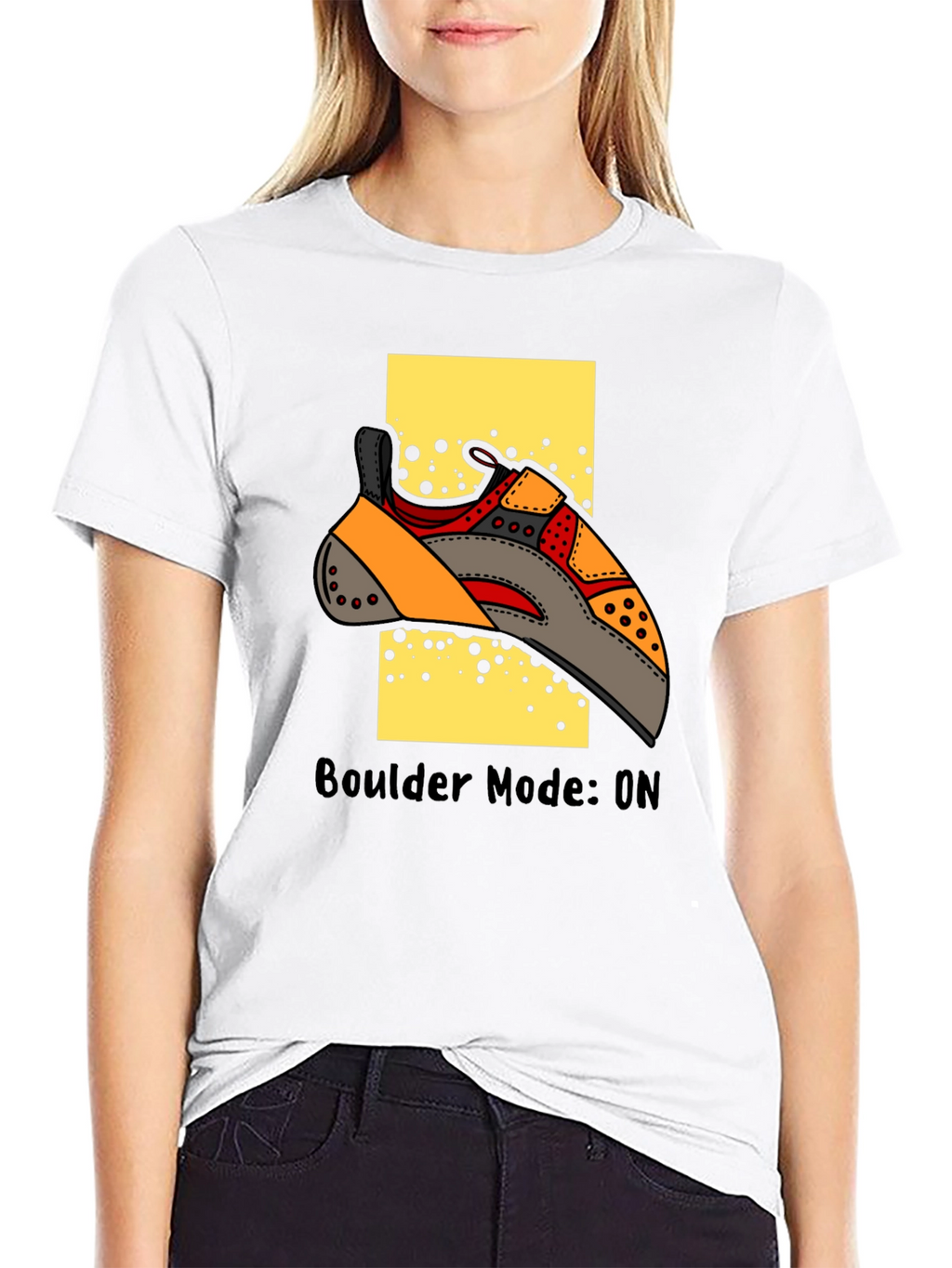 Boulder Mode On Climbing T-Shirt - Black Cotton Tee