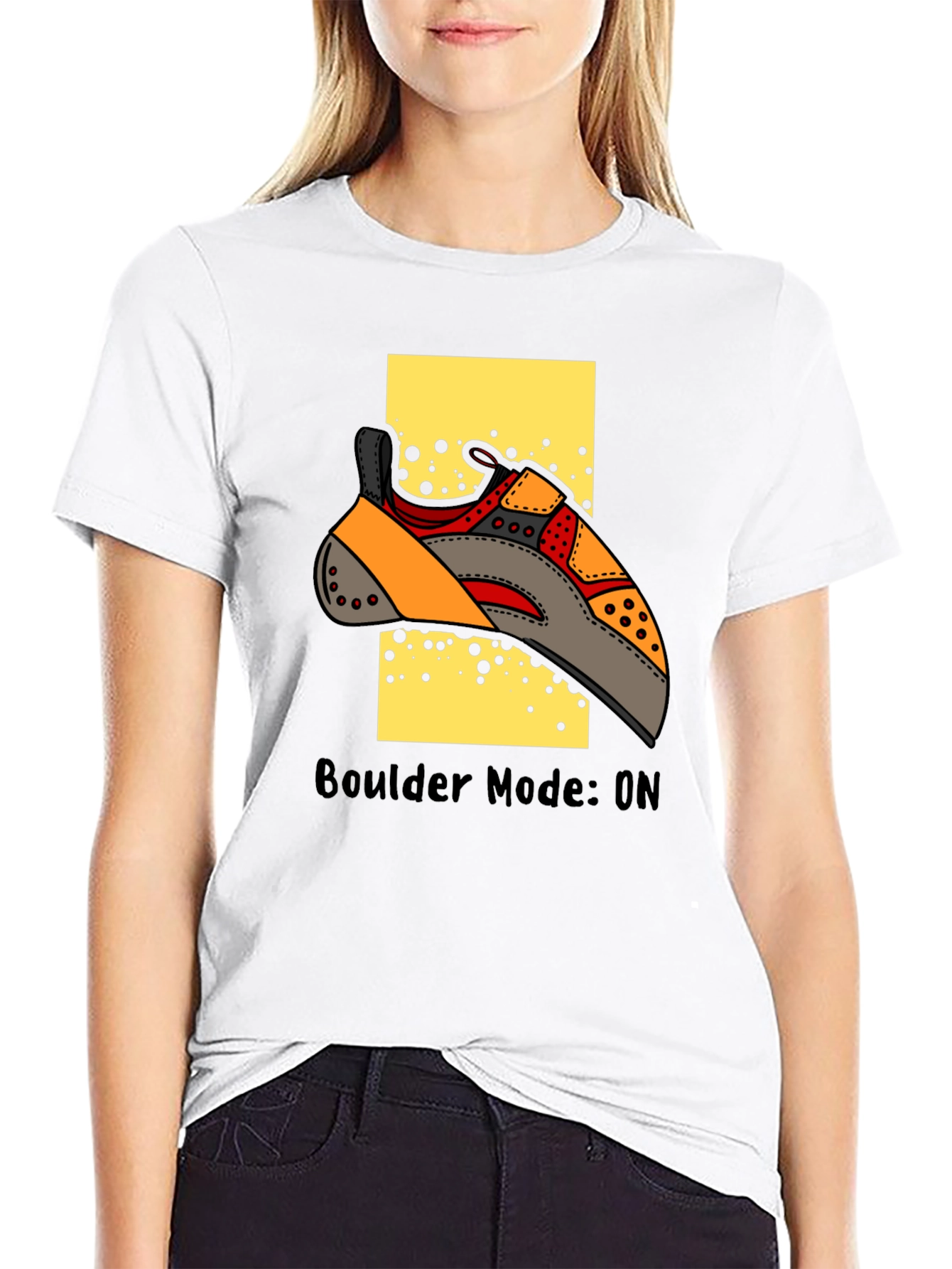 Boulder Mode On Climbing T-Shirt - Black Cotton Tee