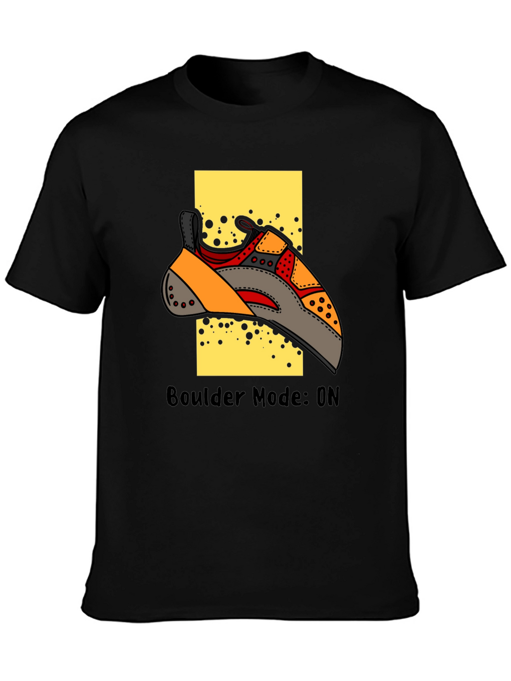 Boulder Mode On Climbing T-Shirt - Black Cotton Tee