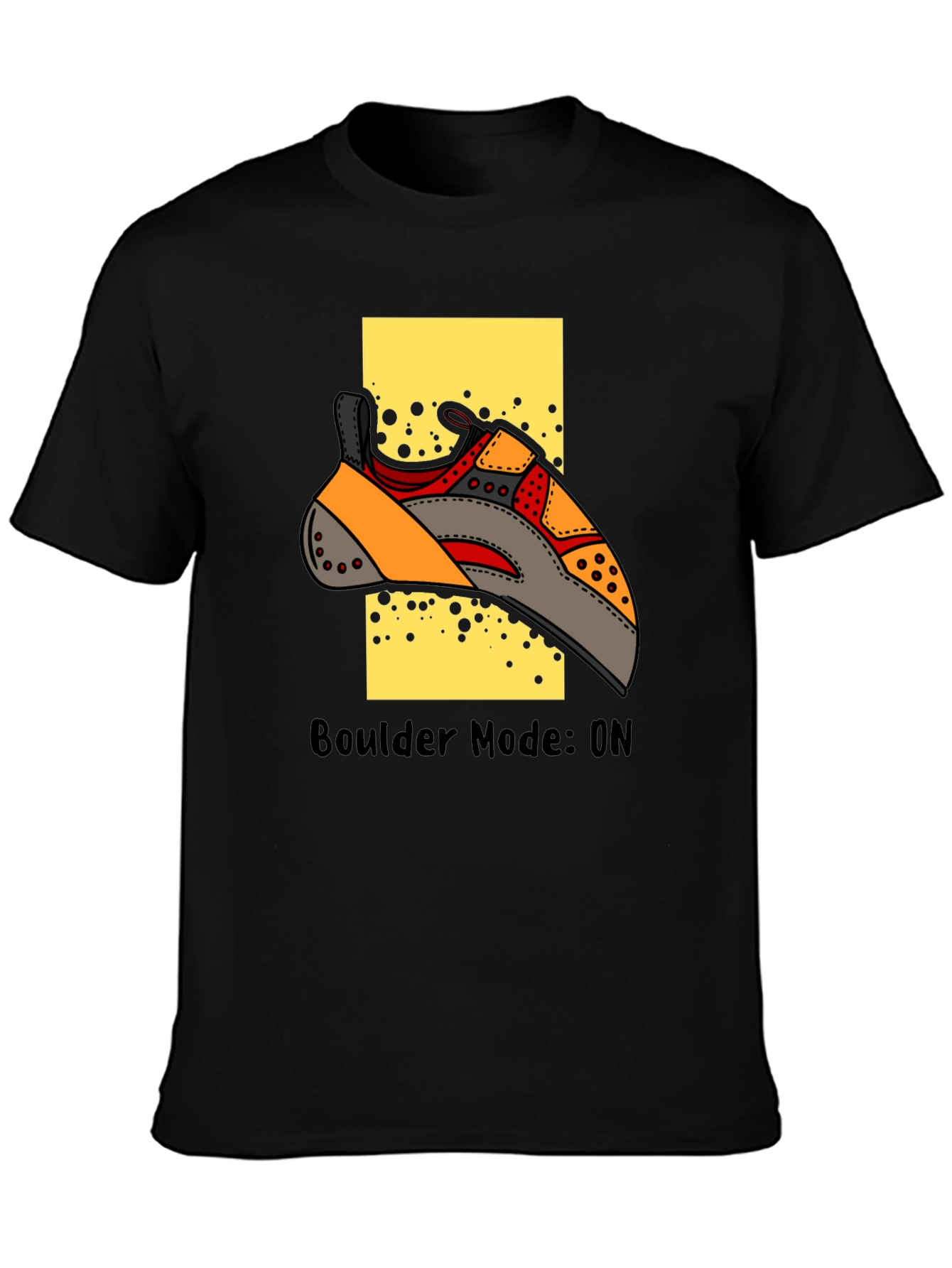 Boulder Mode On Climbing T-Shirt - Black Cotton Tee