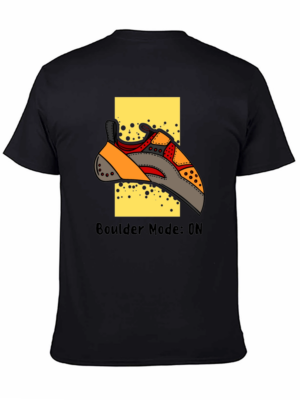 Boulder Mode On Climbing T-Shirt - Black Cotton Tee