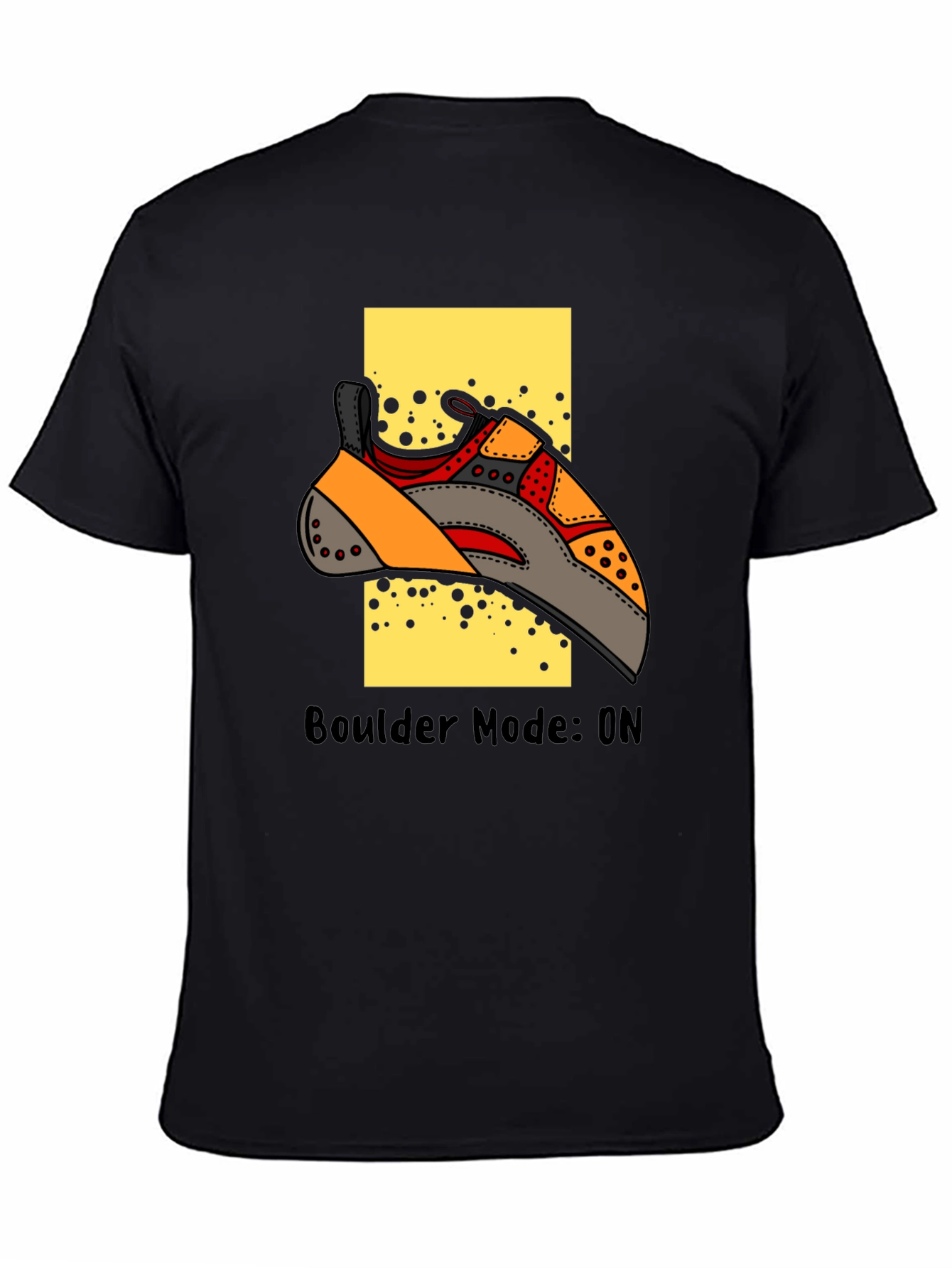 Boulder Mode On Climbing T-Shirt - Black Cotton Tee