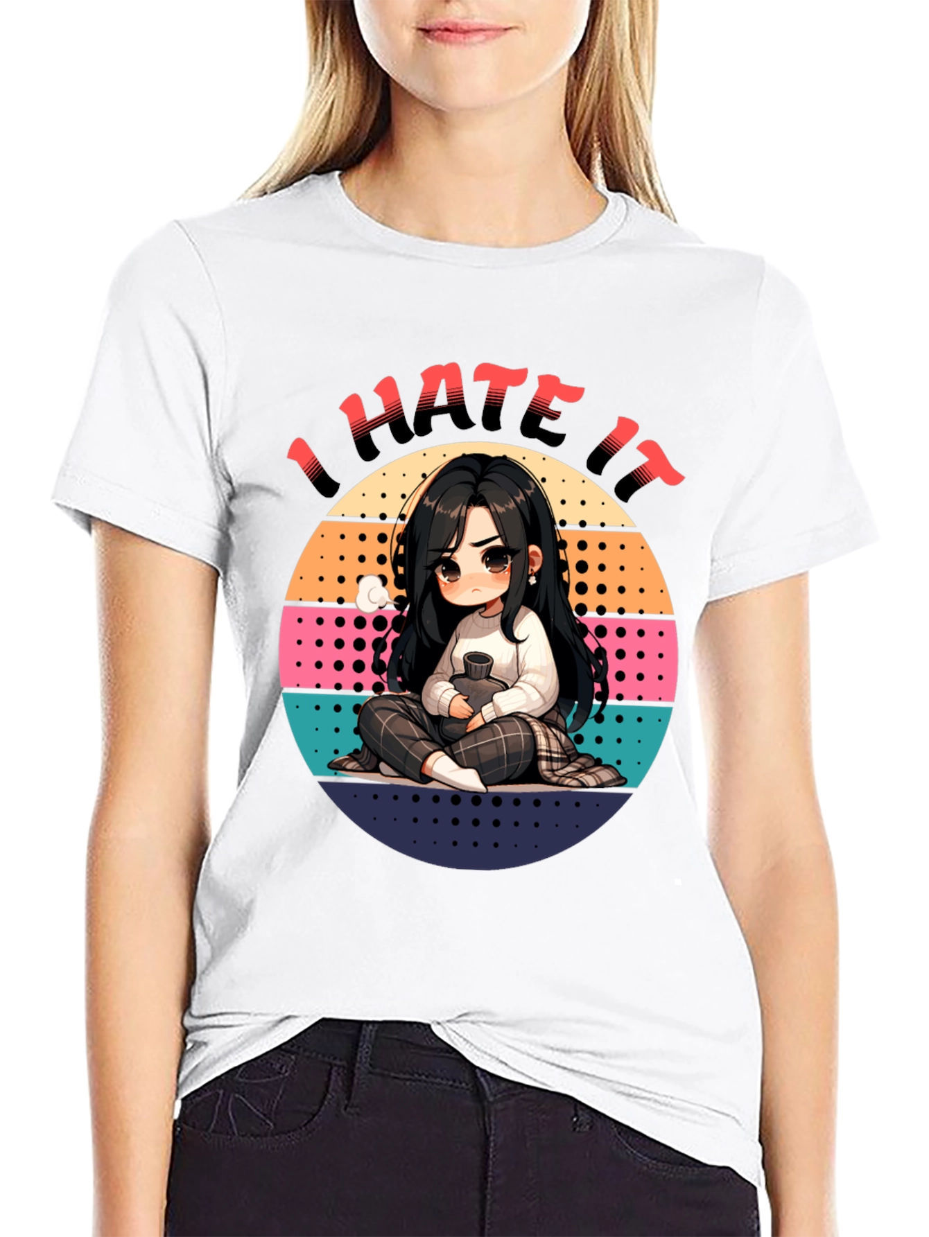 I Hate It Anime Style Graphic T-Shirt