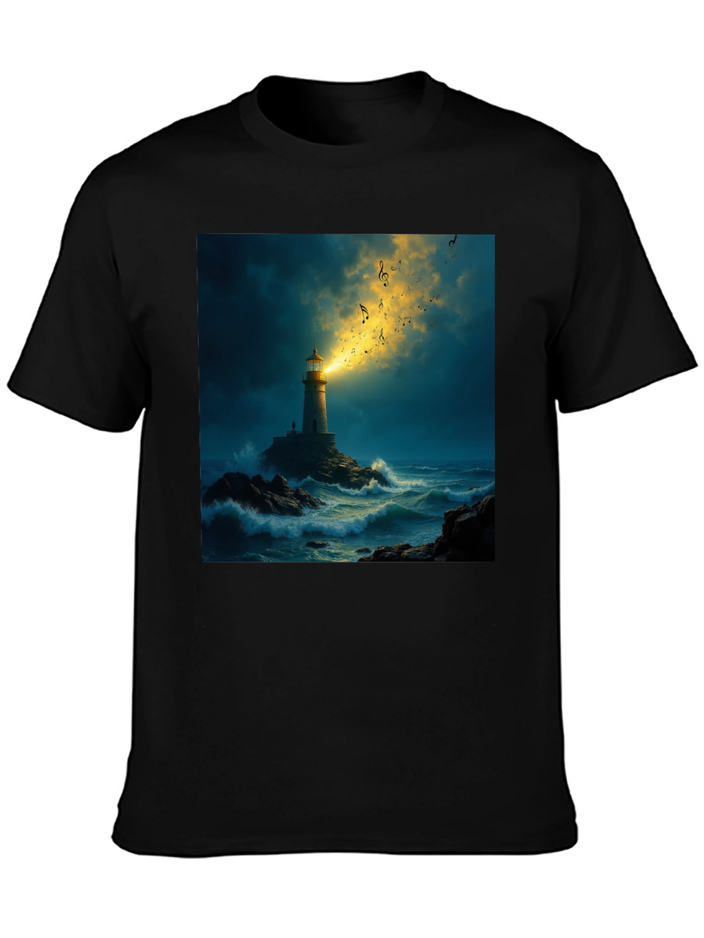 Lighthouse Music T-Shirt - Coastal Graphic Tee