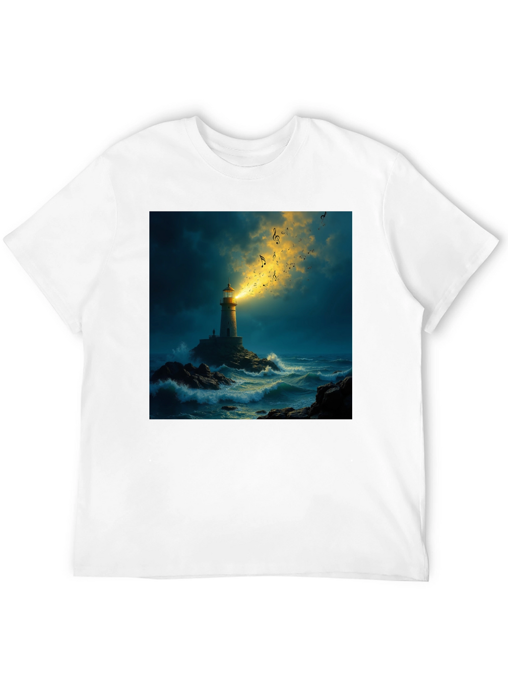 Lighthouse Music T-Shirt - Coastal Graphic Tee
