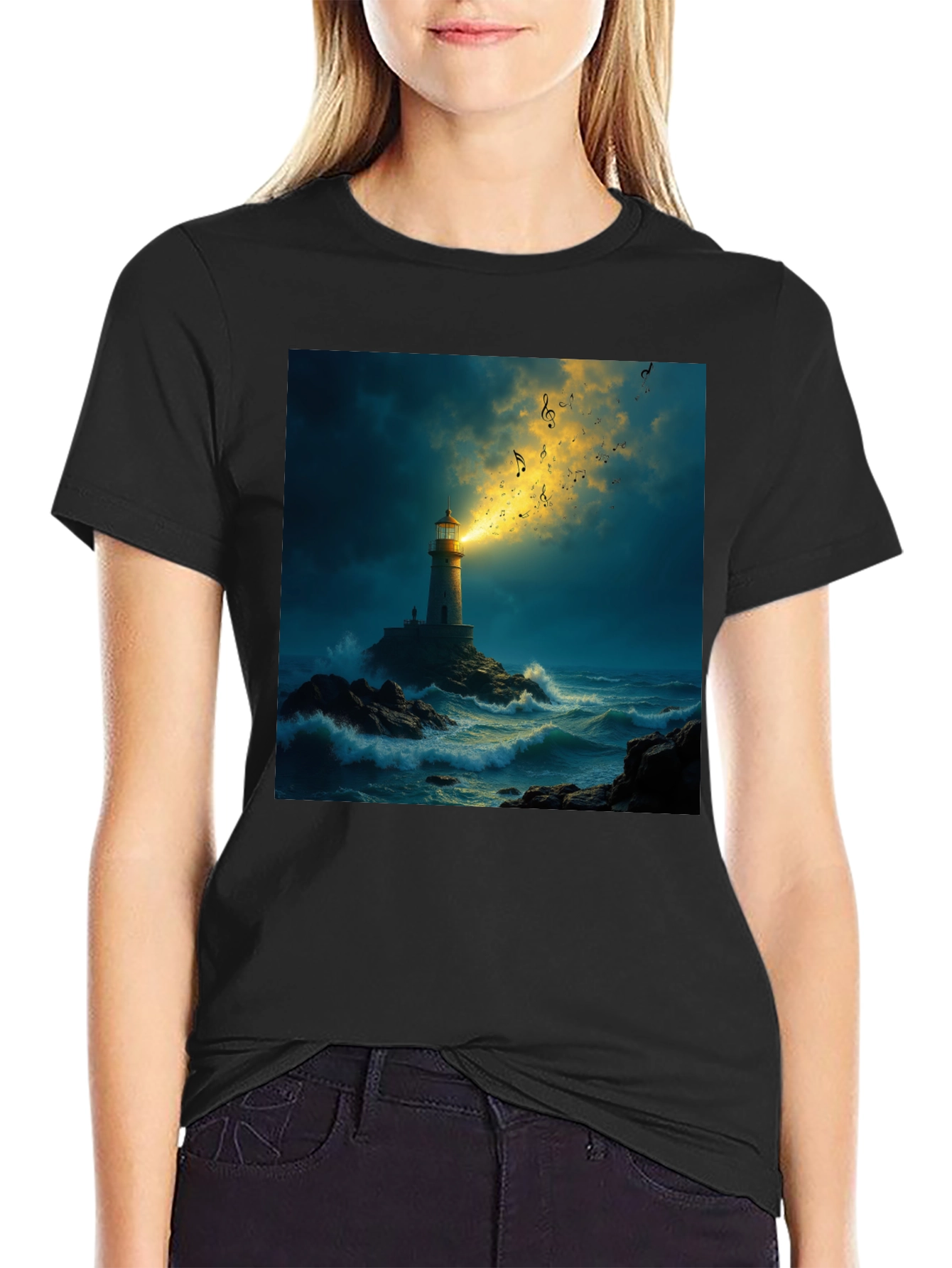 Lighthouse Music T-Shirt - Coastal Graphic Tee