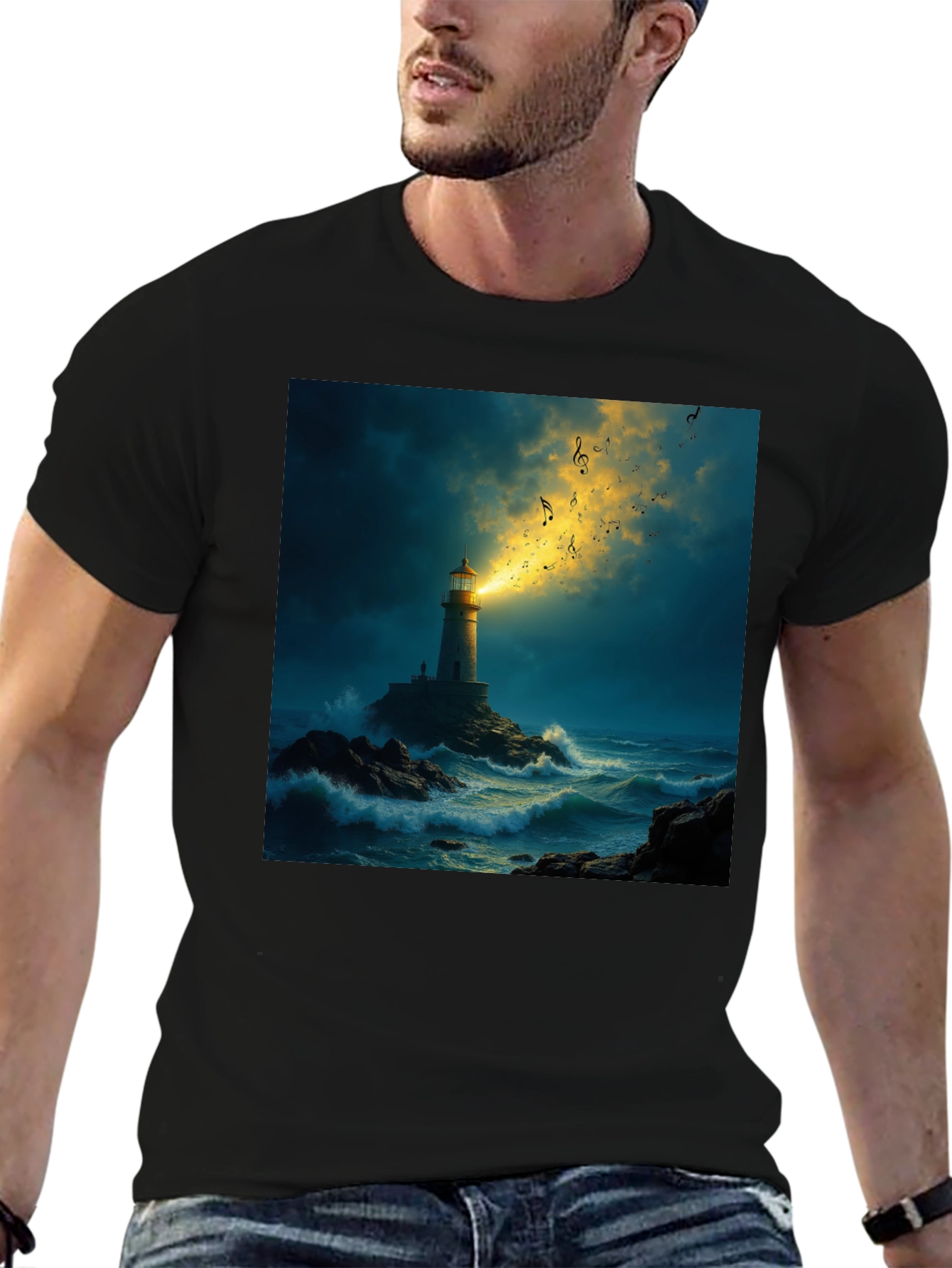 Lighthouse Music T-Shirt - Coastal Graphic Tee