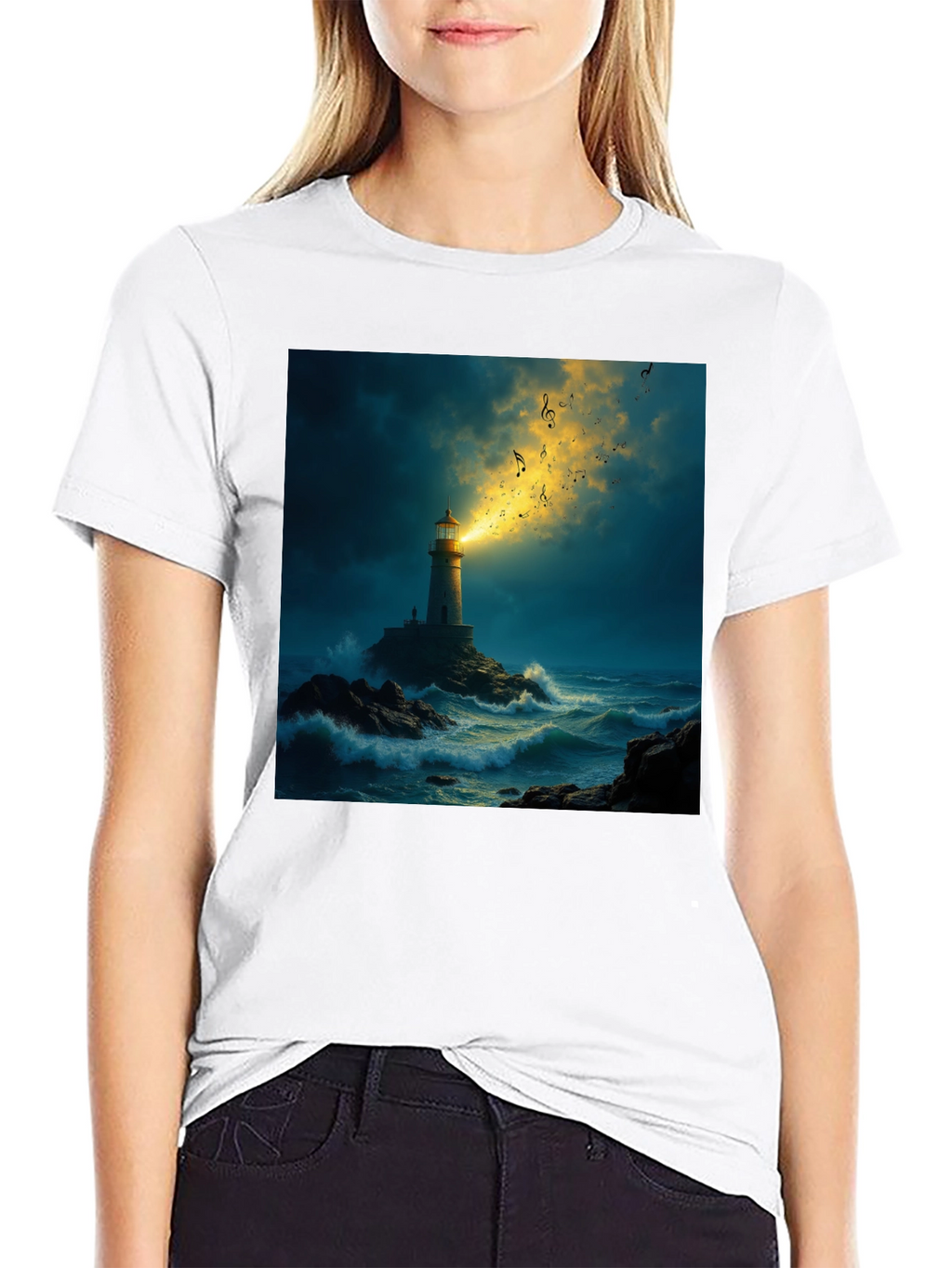 Lighthouse Music T-Shirt - Coastal Graphic Tee