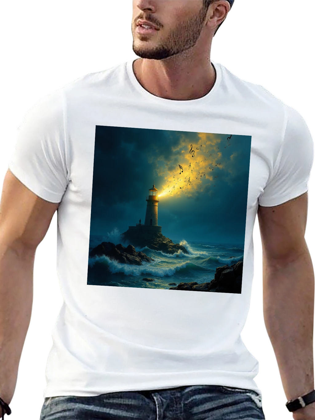 Lighthouse Music T-Shirt - Coastal Graphic Tee