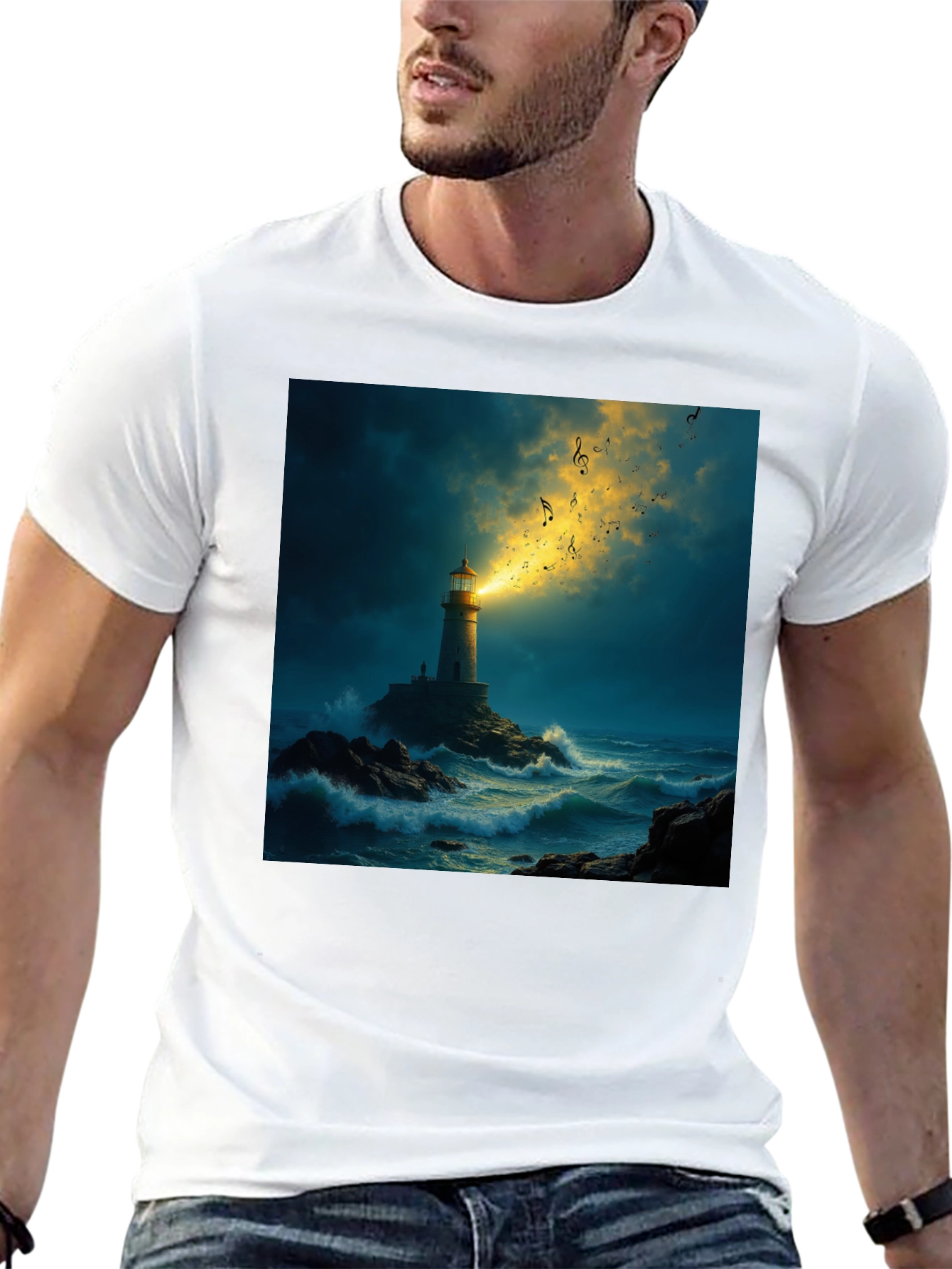 Lighthouse Music T-Shirt - Coastal Graphic Tee