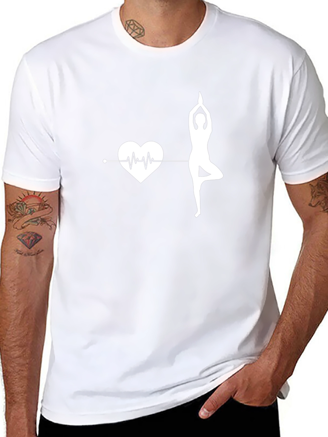 Yoga Heartbeat Graphic Tee - Balance & Wellness