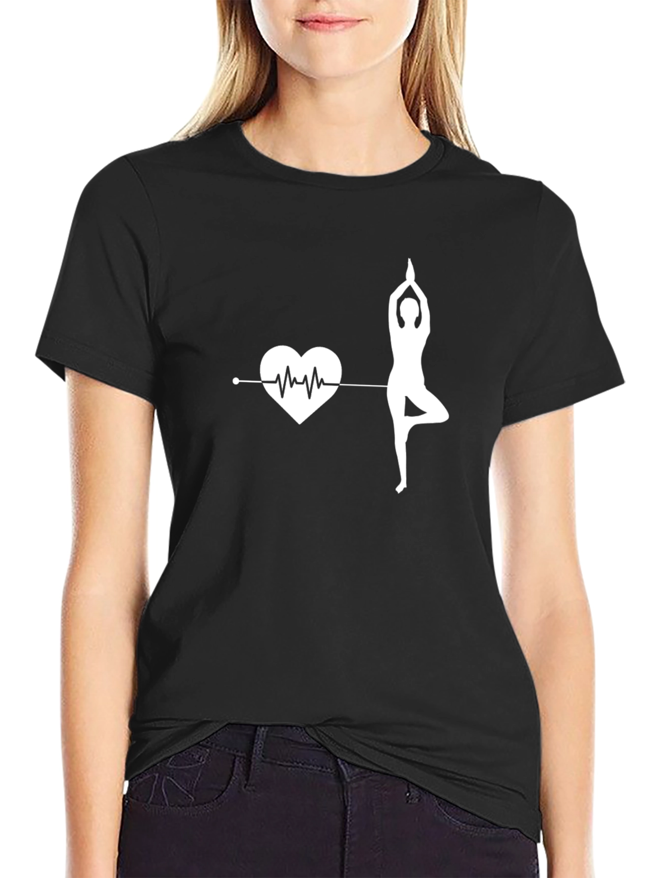 Yoga Heartbeat Graphic Tee - Balance & Wellness