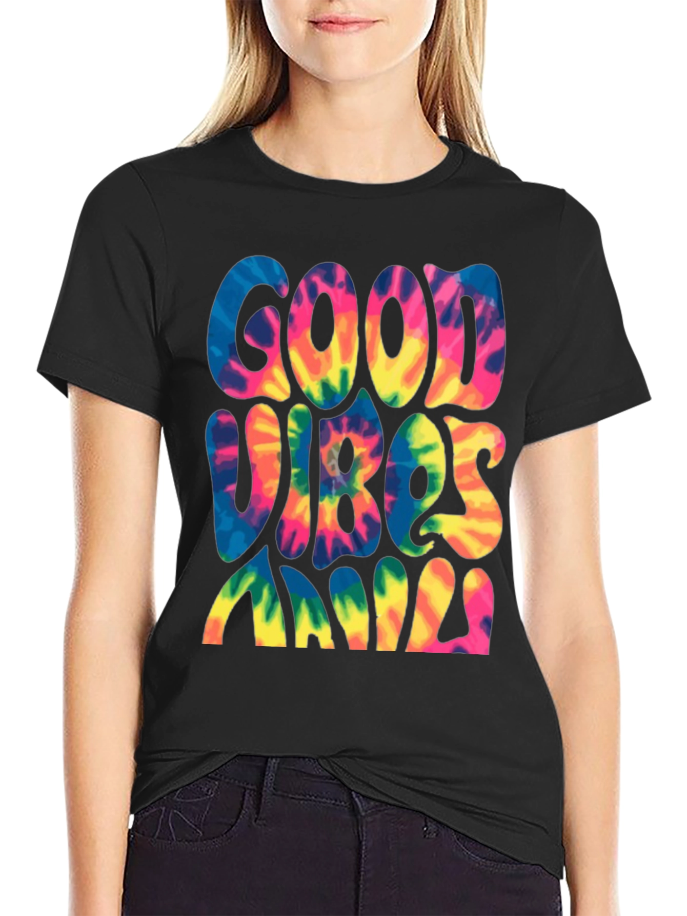 Good Vibes Only Tie Dye Graphic Tee