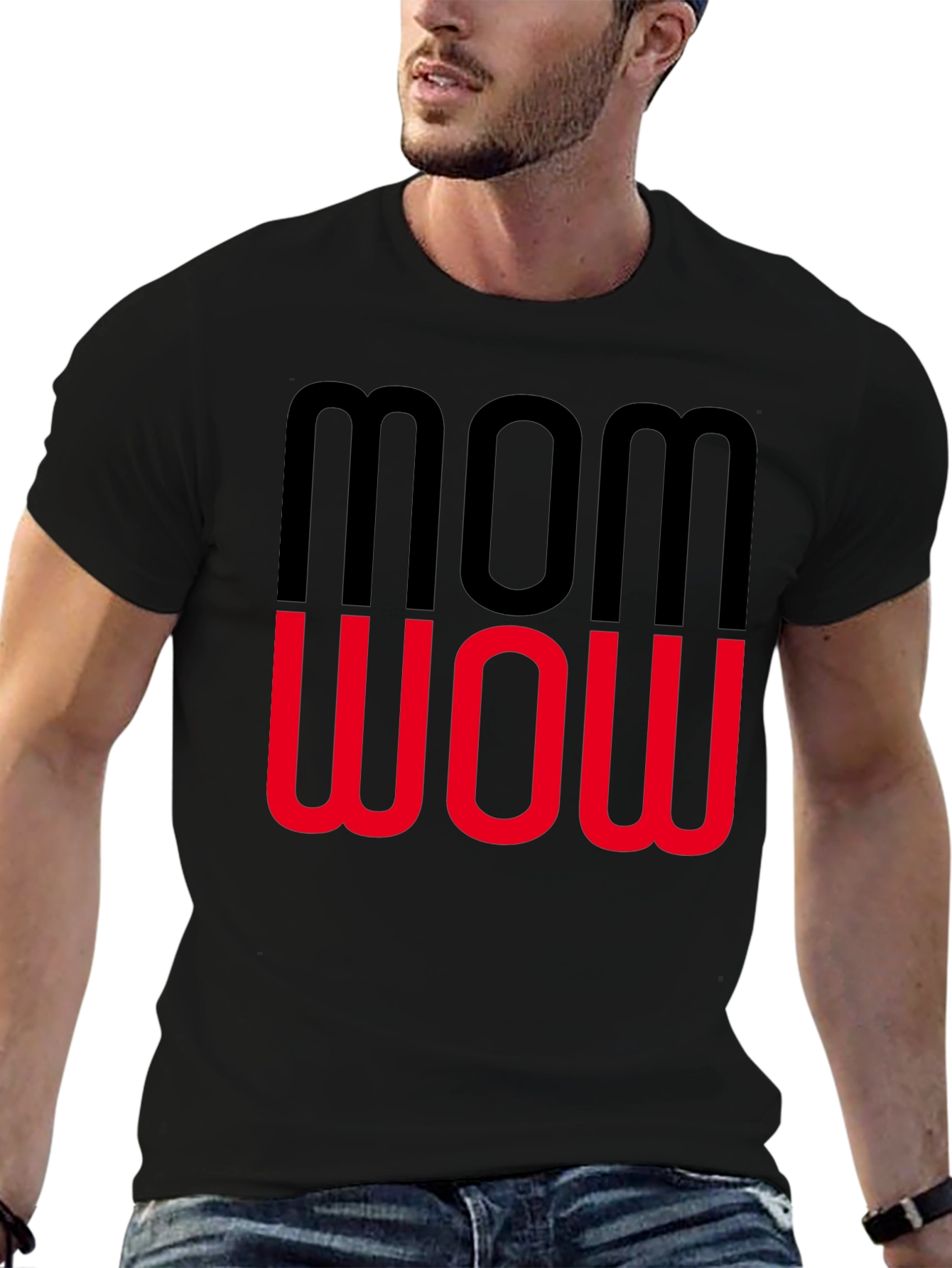 Mom Wow Graphic Tee - Trendy Womens T-Shirt