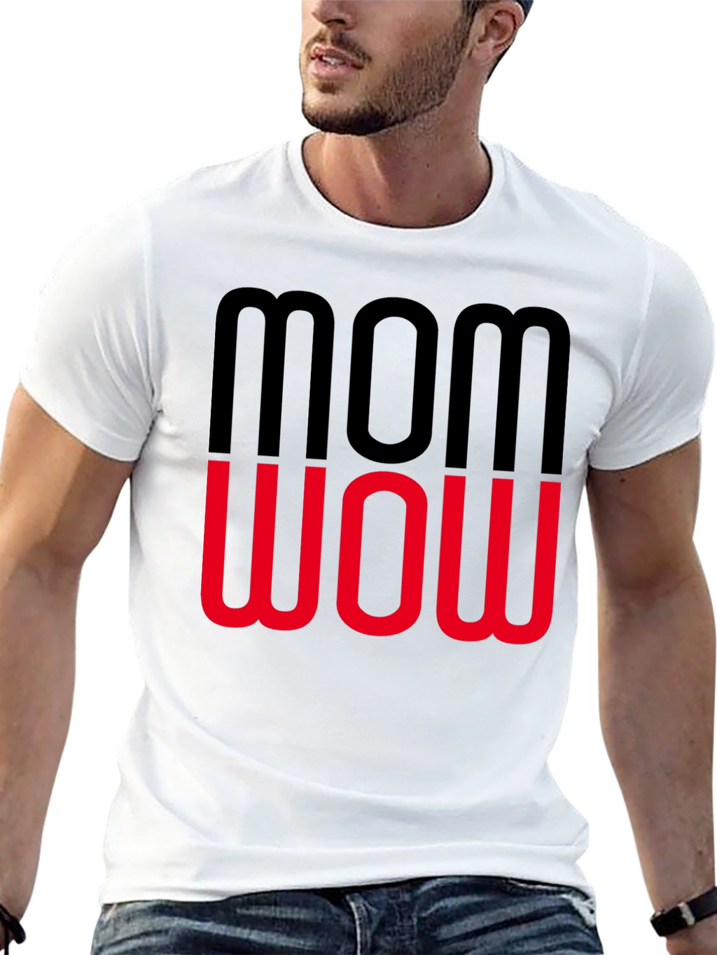 Mom Wow Graphic Tee - Trendy Womens T-Shirt