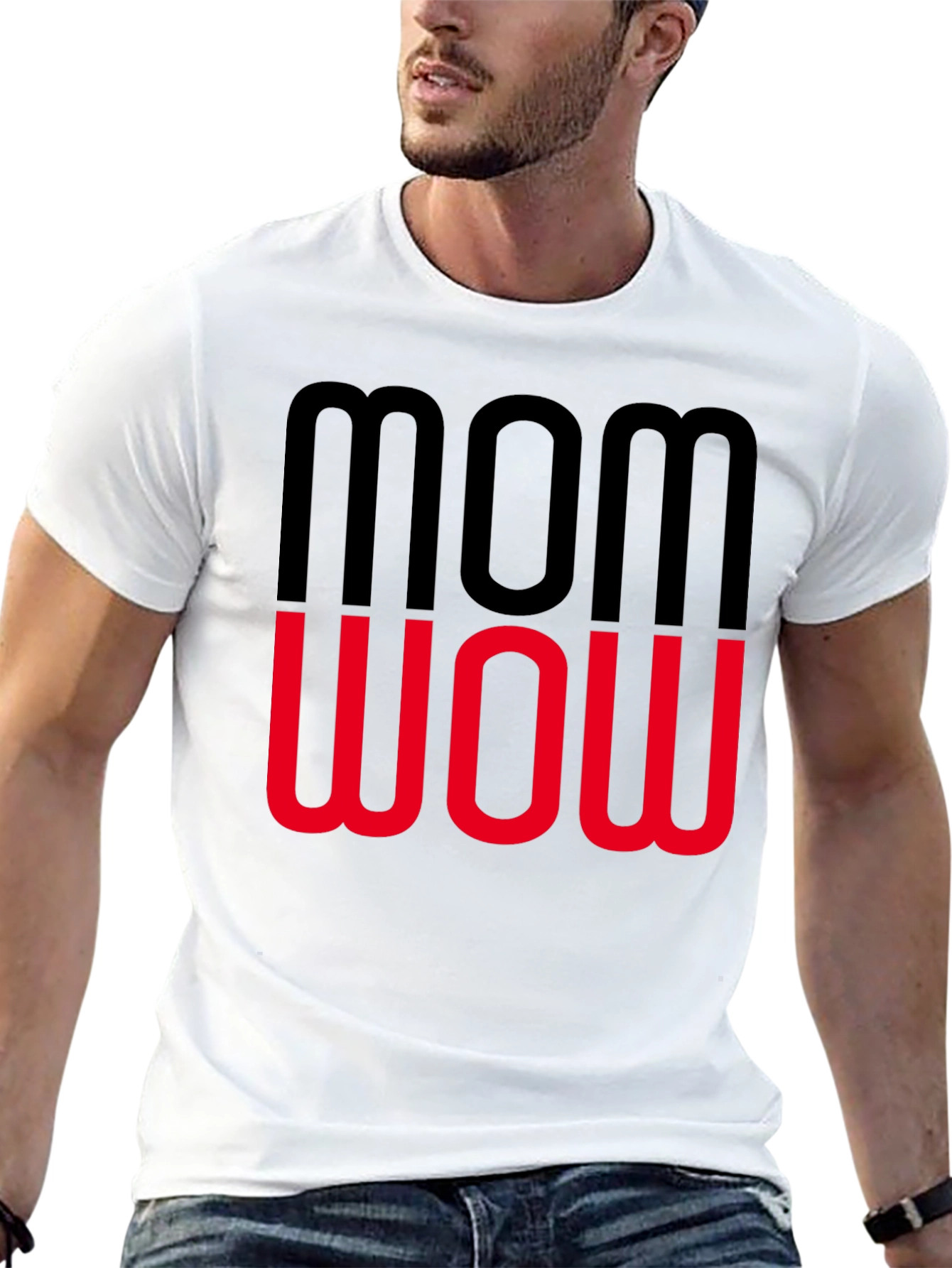 Mom Wow Graphic Tee - Trendy Womens T-Shirt