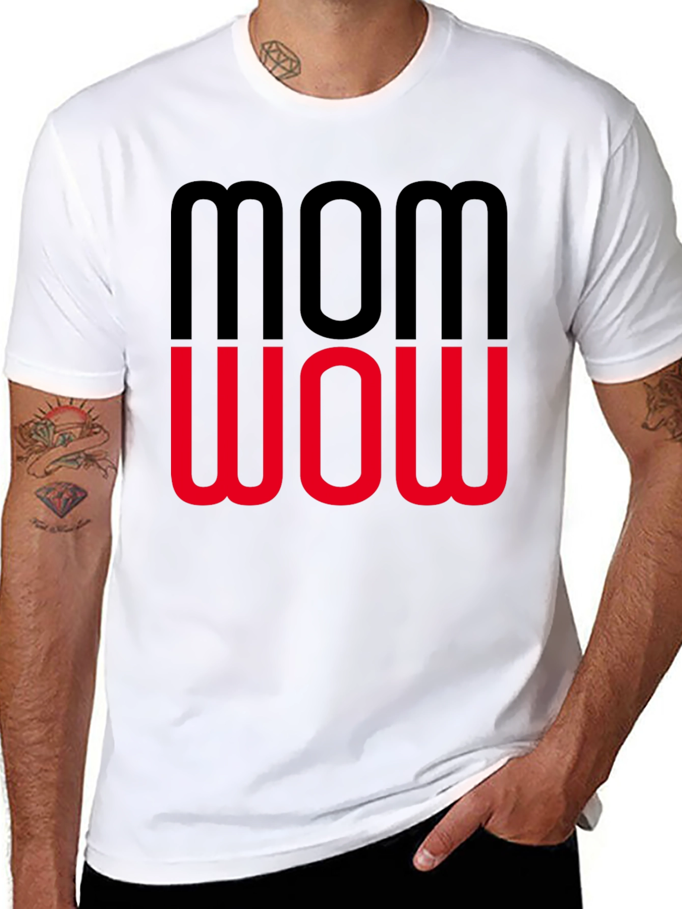 Mom Wow Graphic Tee - Trendy Womens T-Shirt