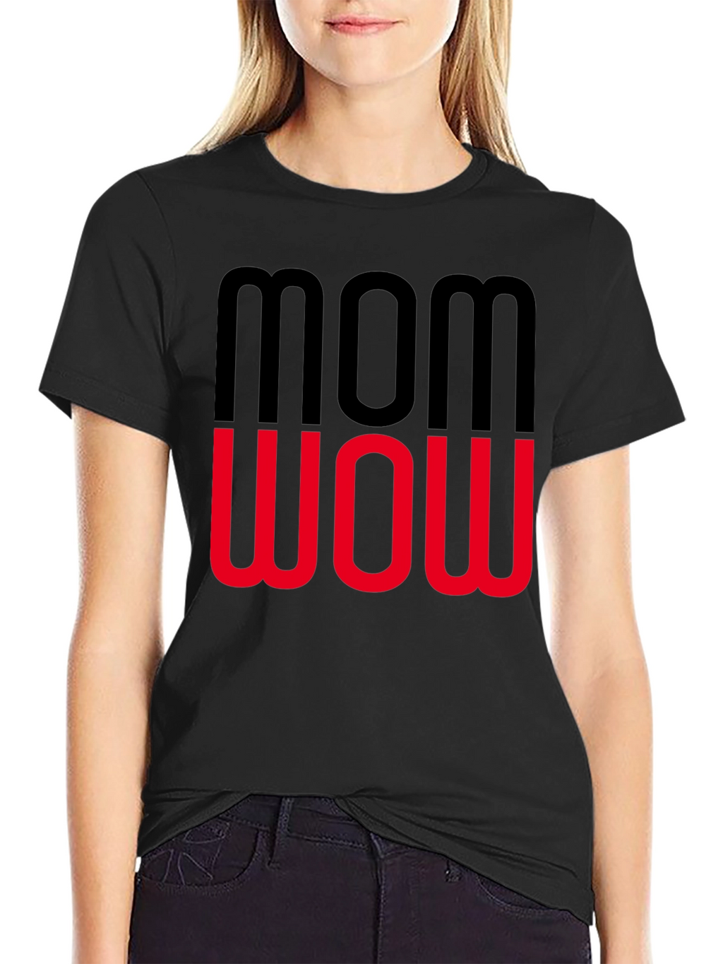 Mom Wow Graphic Tee - Trendy Womens T-Shirt