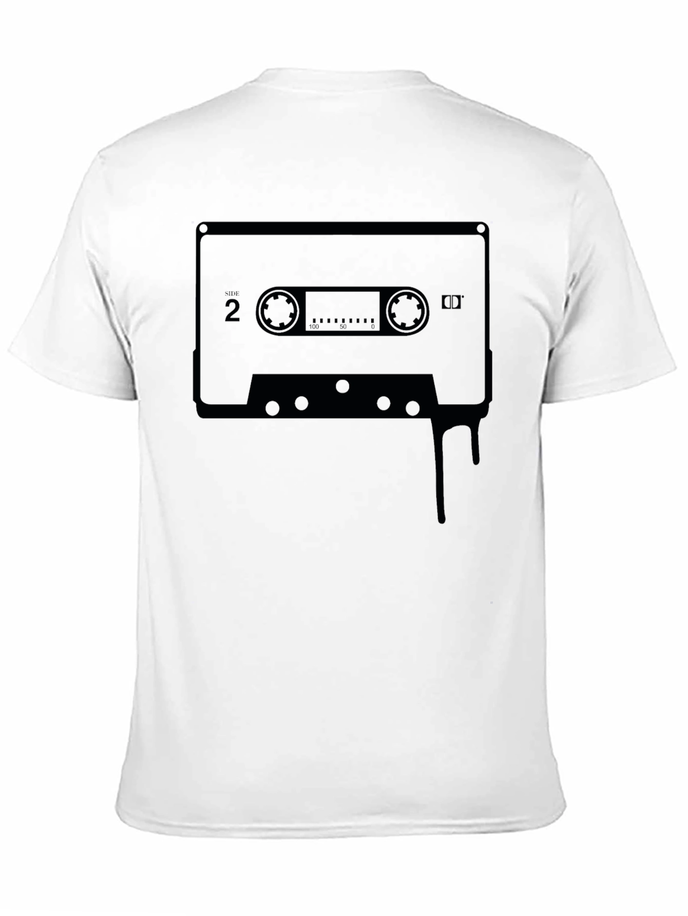 Retro Cassette Tape Graphic Tee - Black