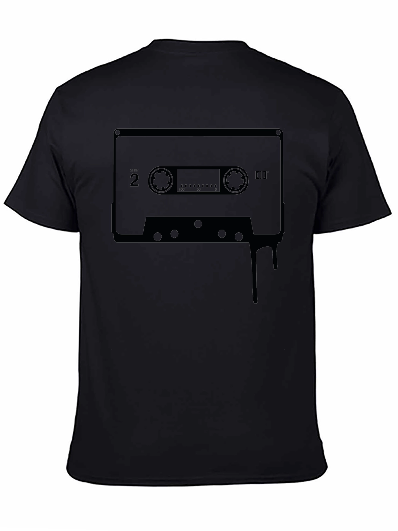 Retro Cassette Tape Graphic Tee - Black