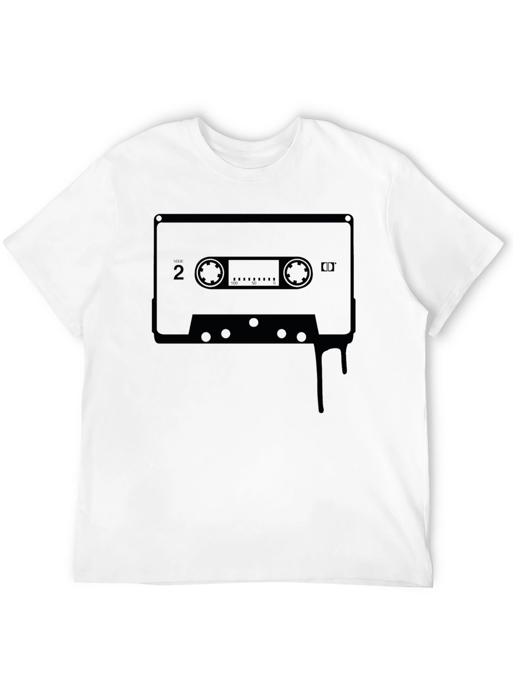 Retro Cassette Tape Graphic Tee - Black