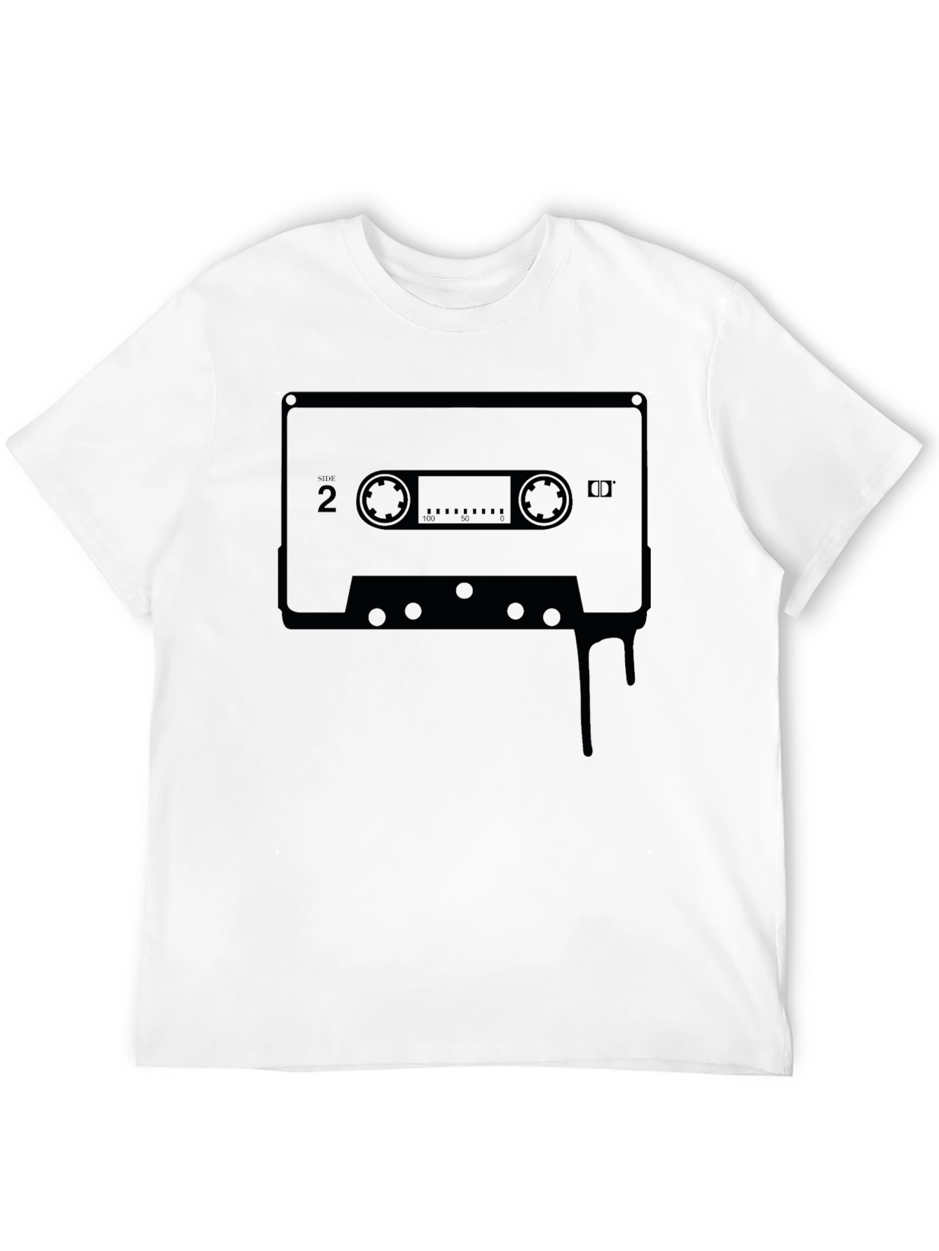Retro Cassette Tape Graphic Tee - Black