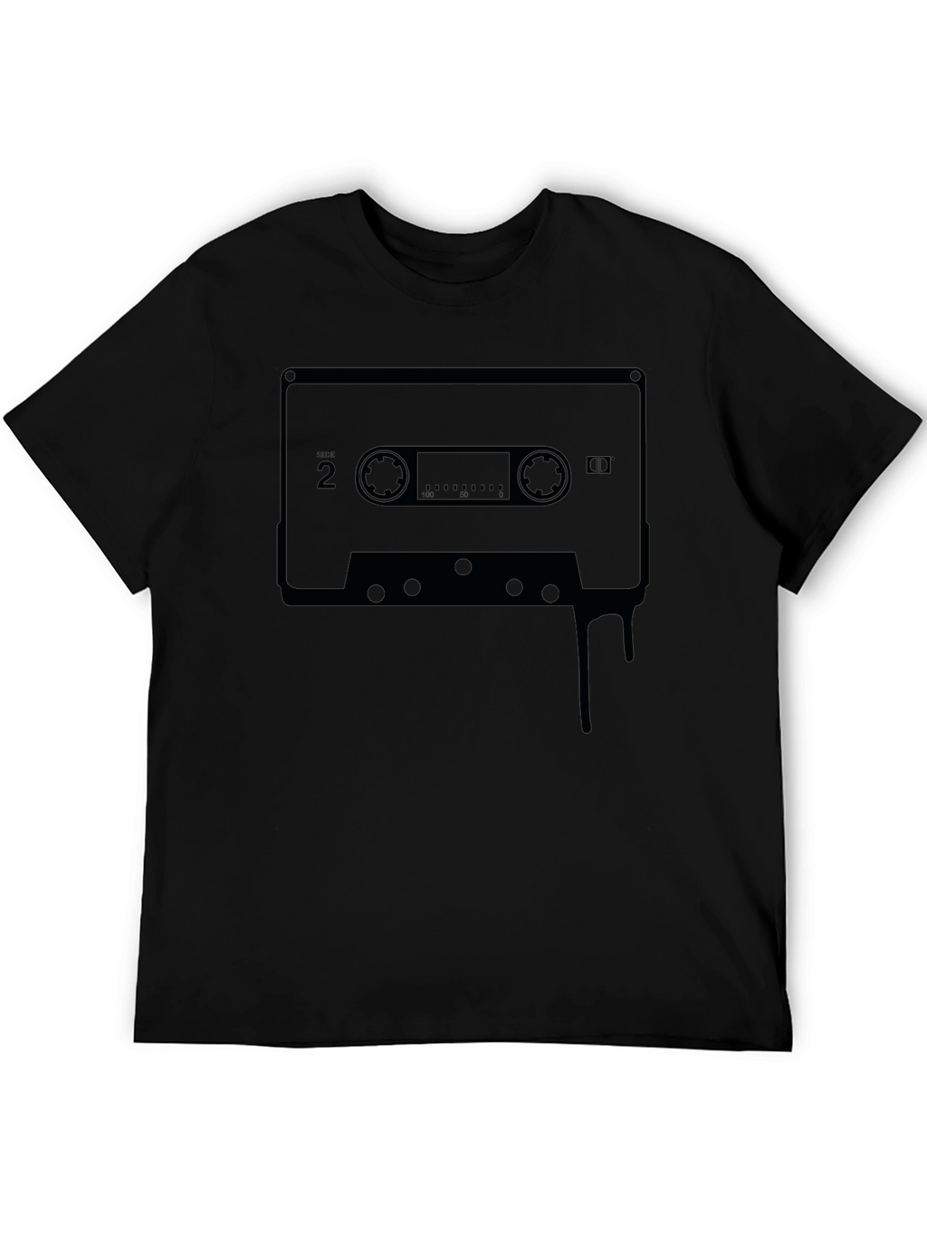 Retro Cassette Tape Graphic Tee - Black