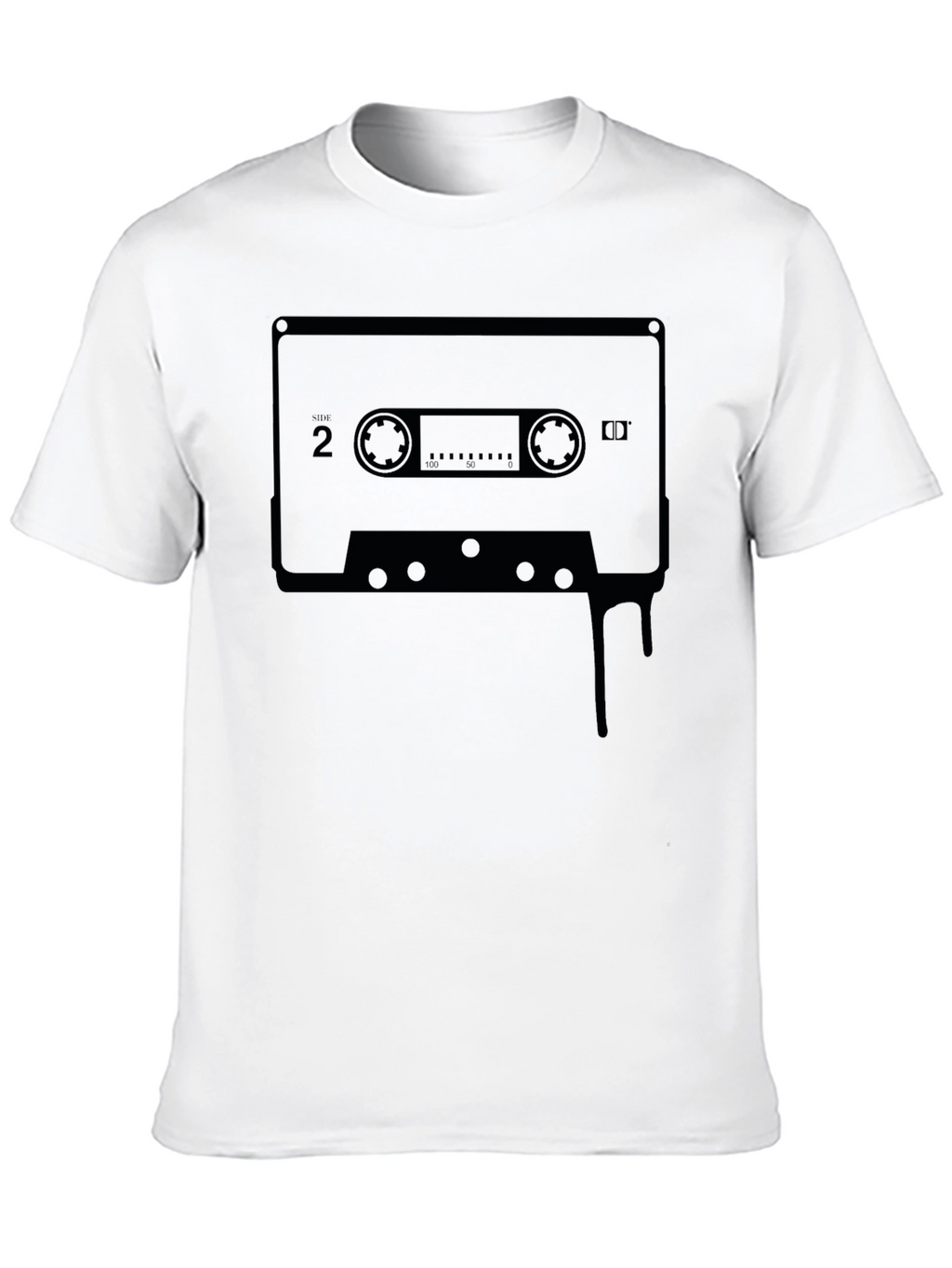 Retro Cassette Tape Graphic Tee - Black