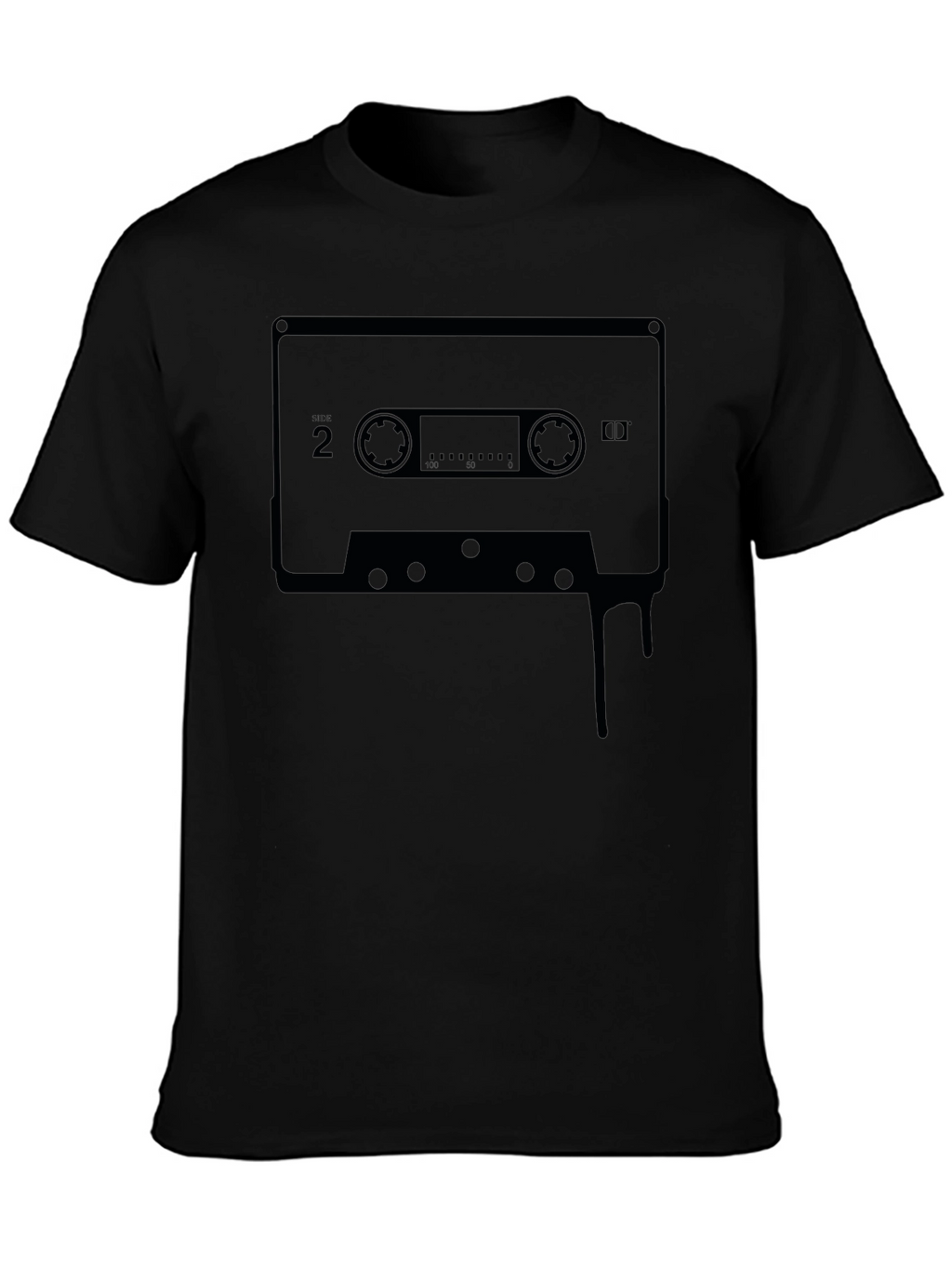 Retro Cassette Tape Graphic Tee - Black