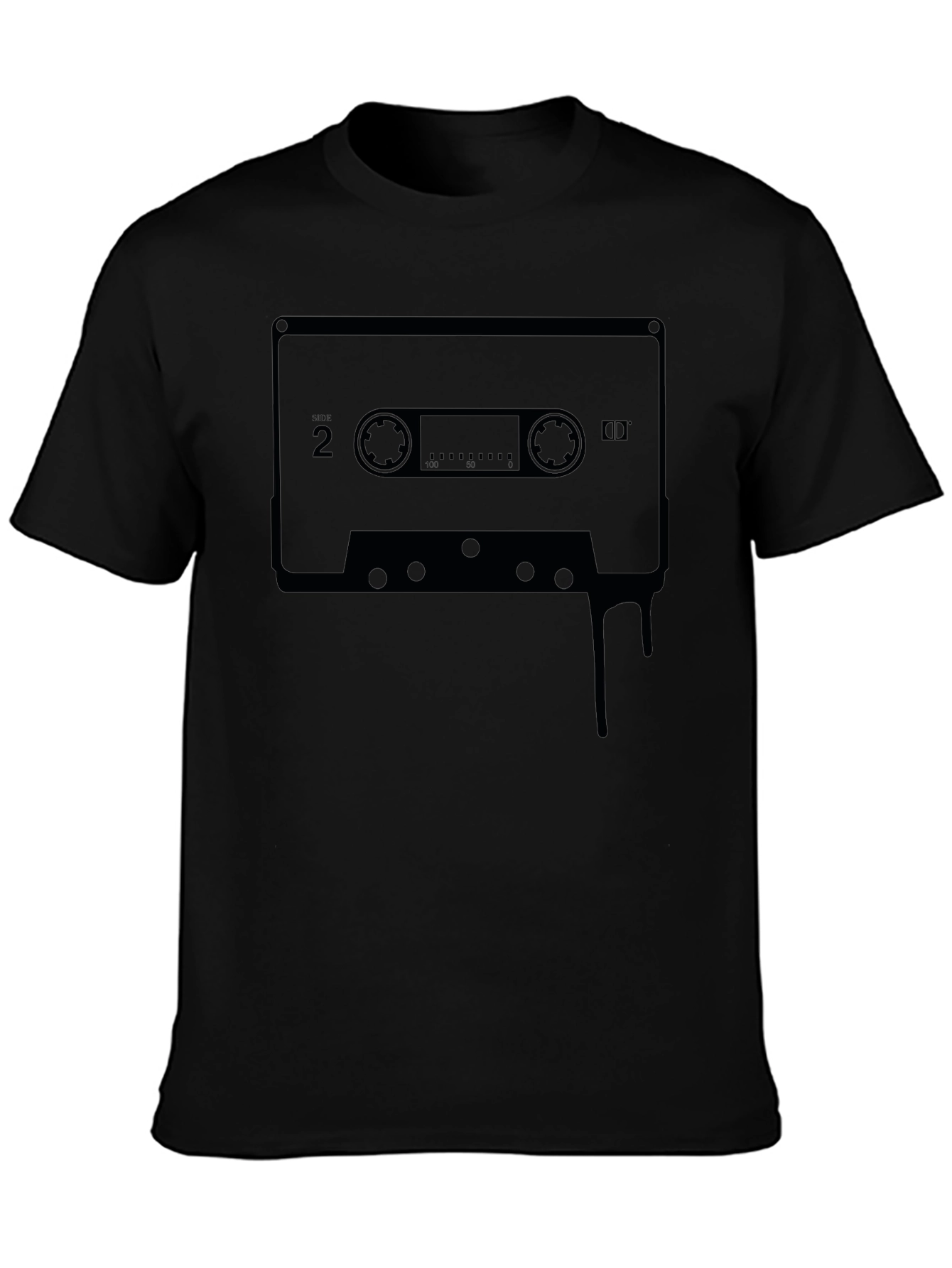 Retro Cassette Tape Graphic Tee - Black