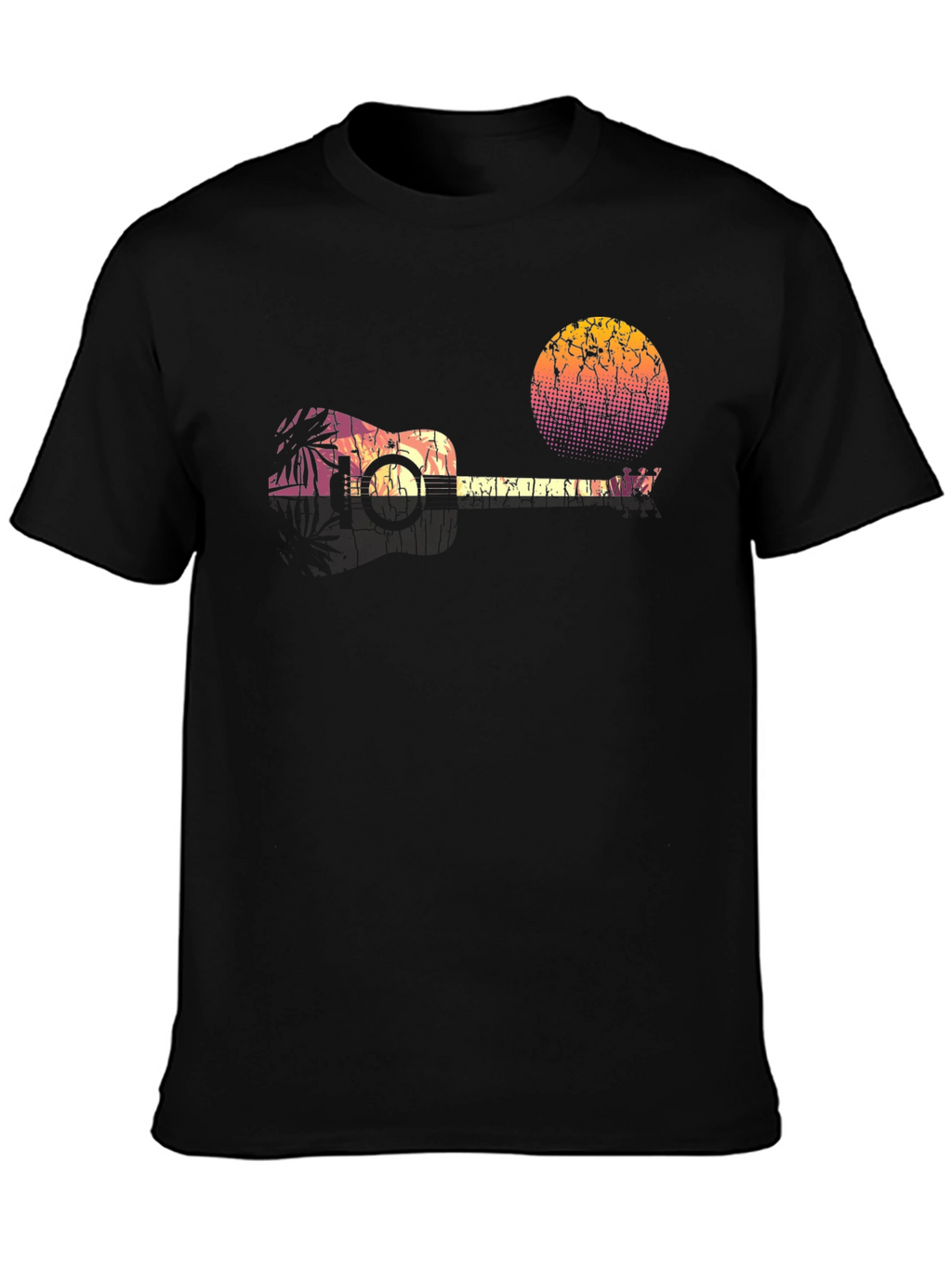 Retro Ukulele Sunset Graphic Tee