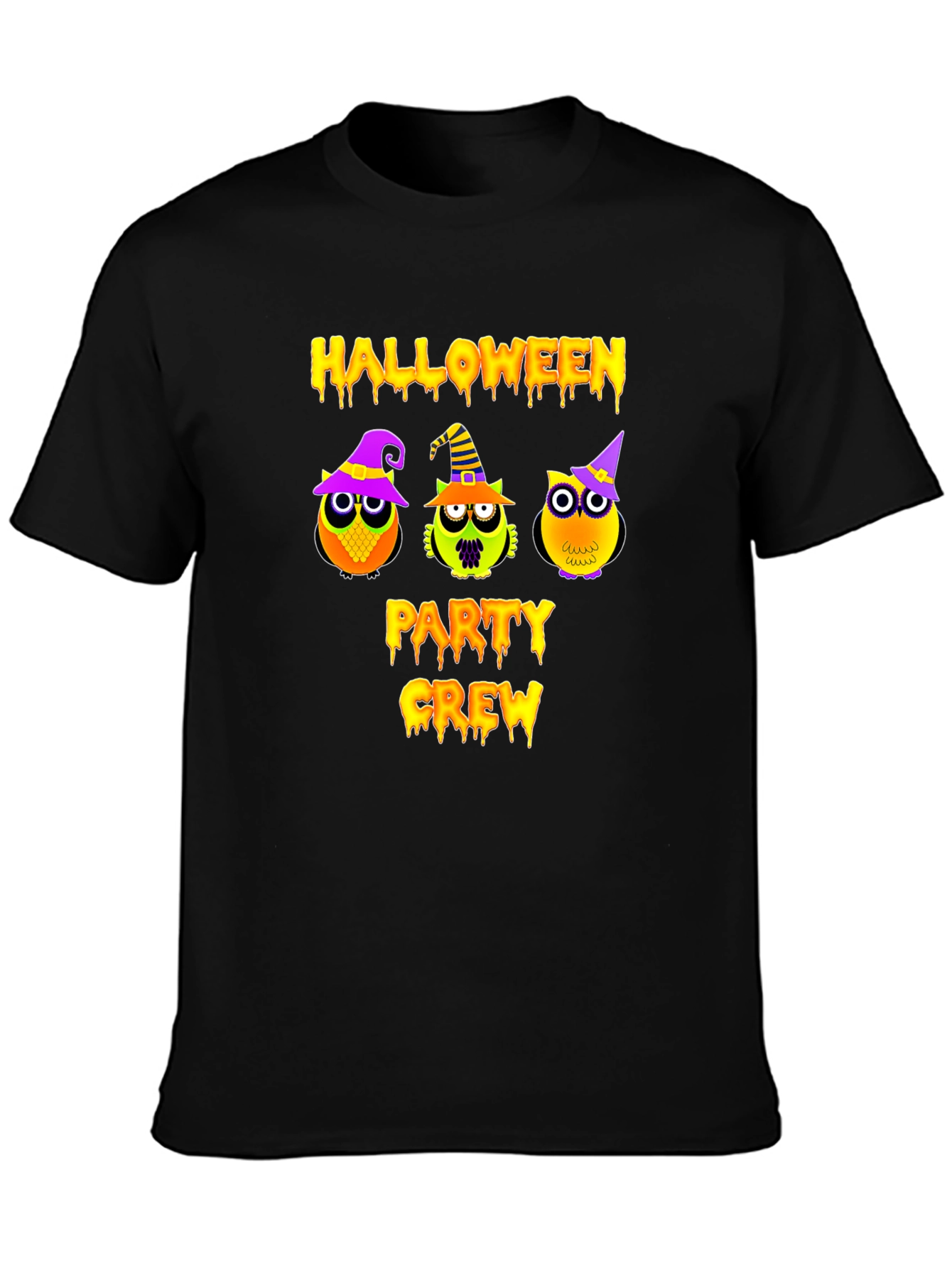 Halloween Party Crew T-Shirt with Owl Design