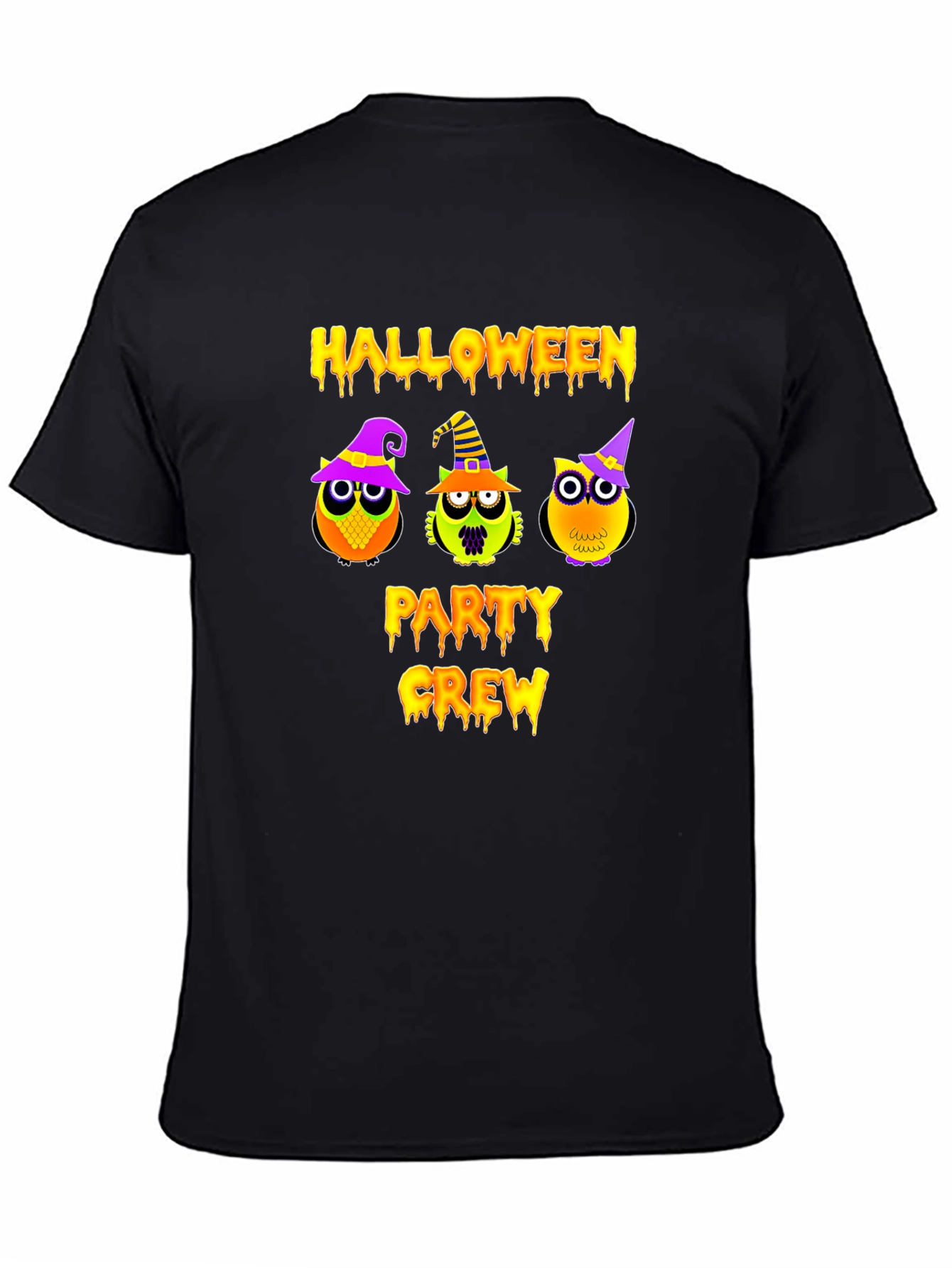Halloween Party Crew T-Shirt with Owl Design