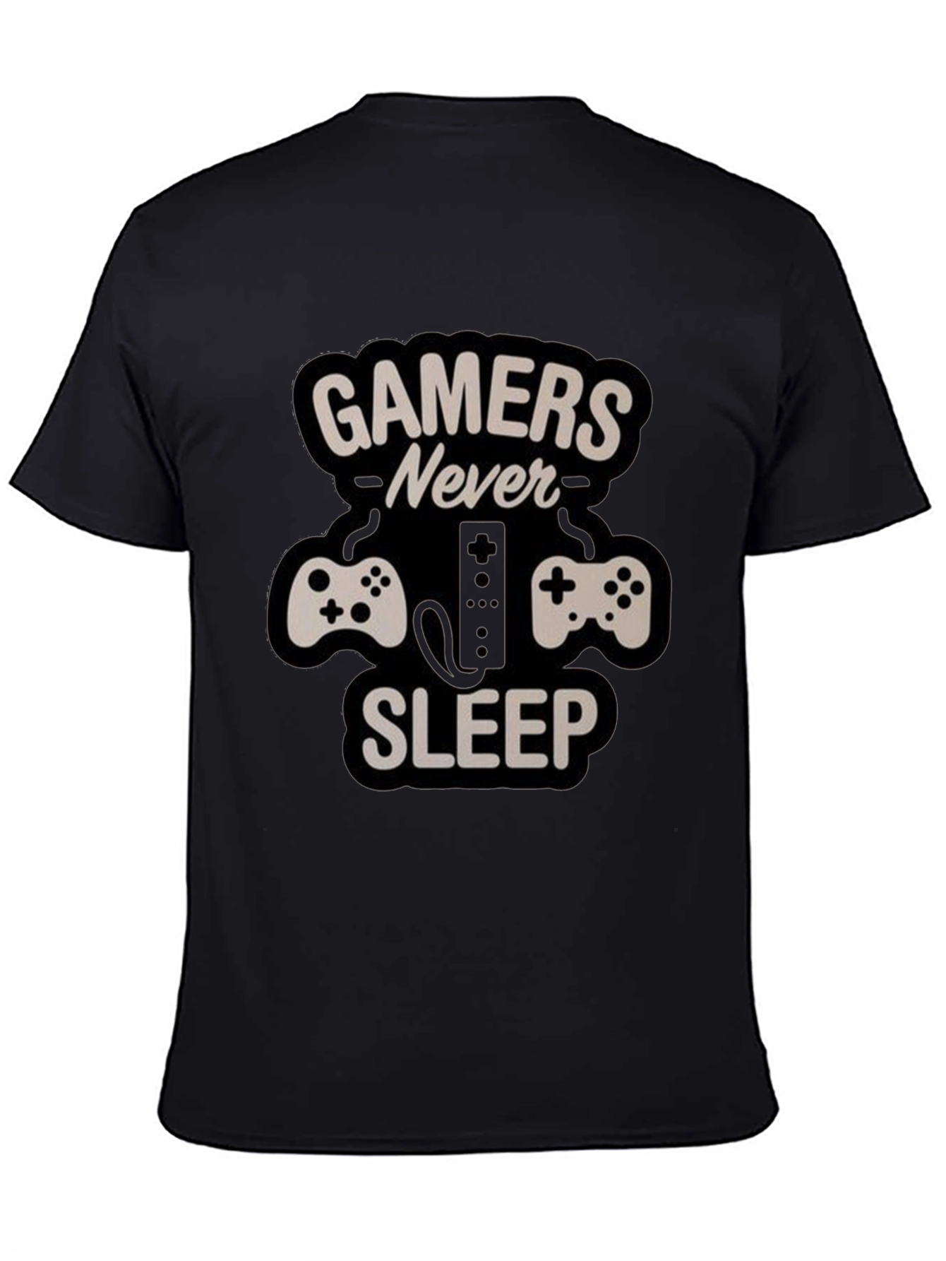 Gamers Never Sleep T-Shirt - Black Gaming Tee