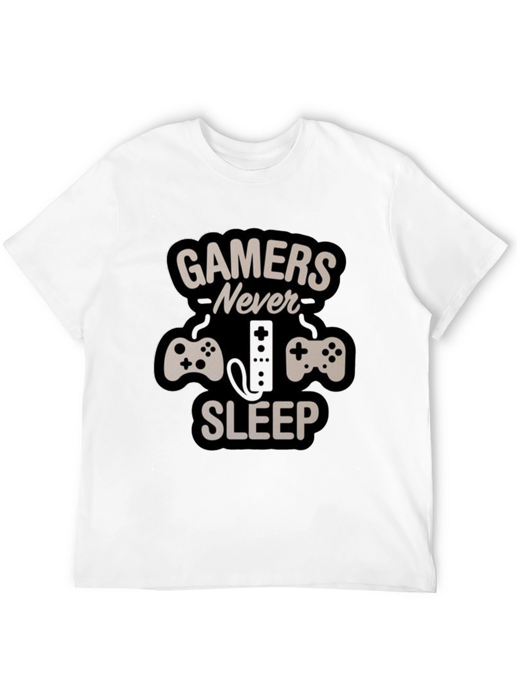 Gamers Never Sleep T-Shirt - Black Gaming Tee
