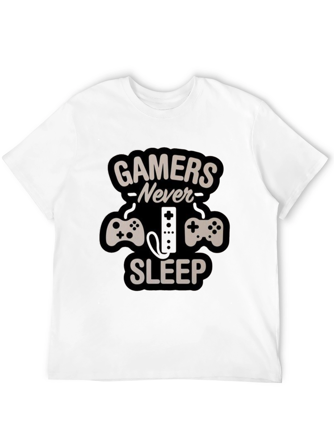 Gamers Never Sleep T-Shirt - Black Gaming Tee