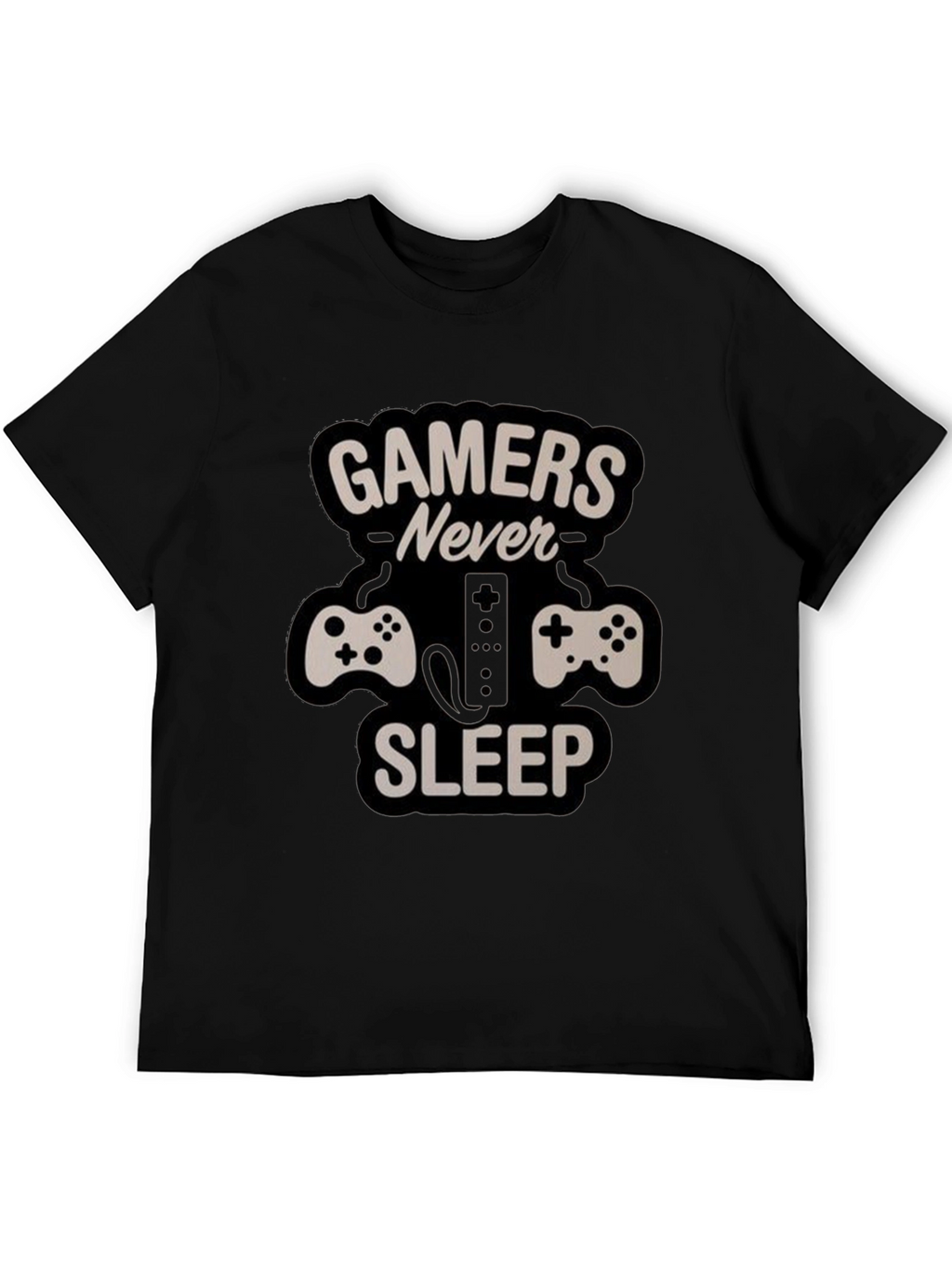 Gamers Never Sleep T-Shirt - Black Gaming Tee