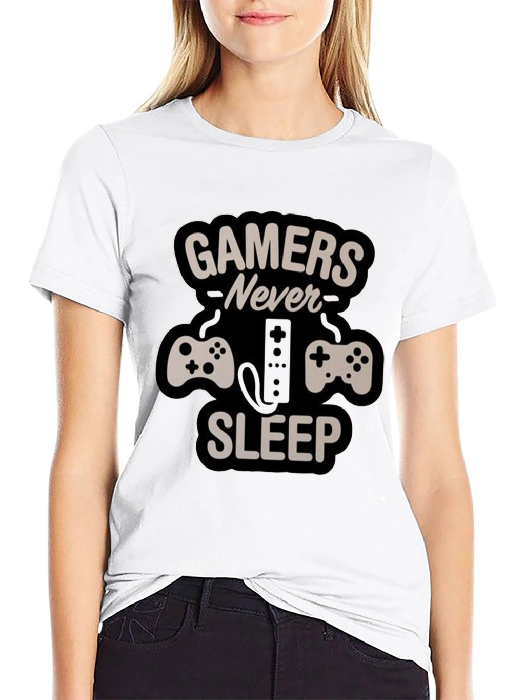 Gamers Never Sleep T-Shirt - Black Gaming Tee