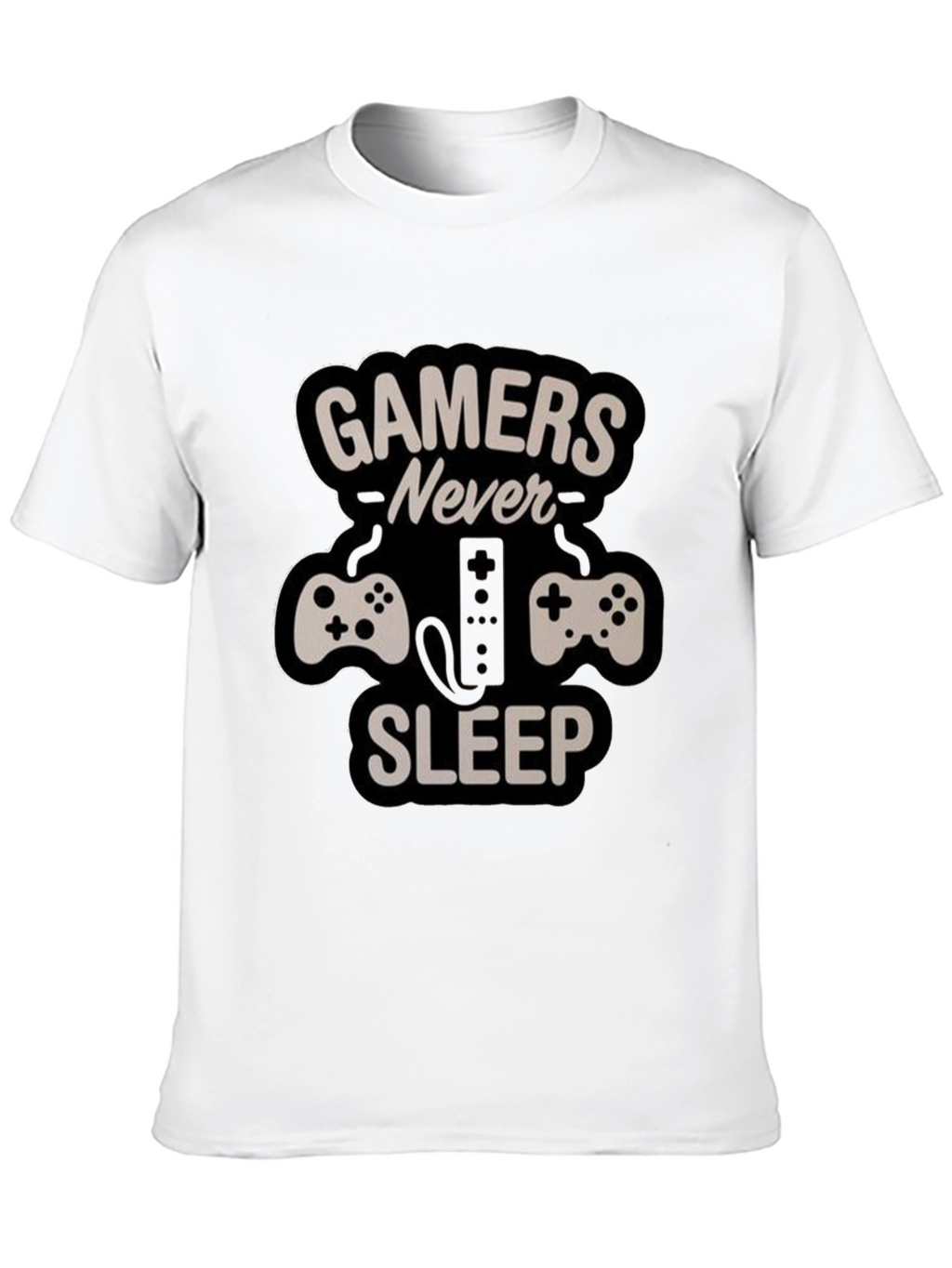 Gamers Never Sleep T-Shirt - Black Gaming Tee